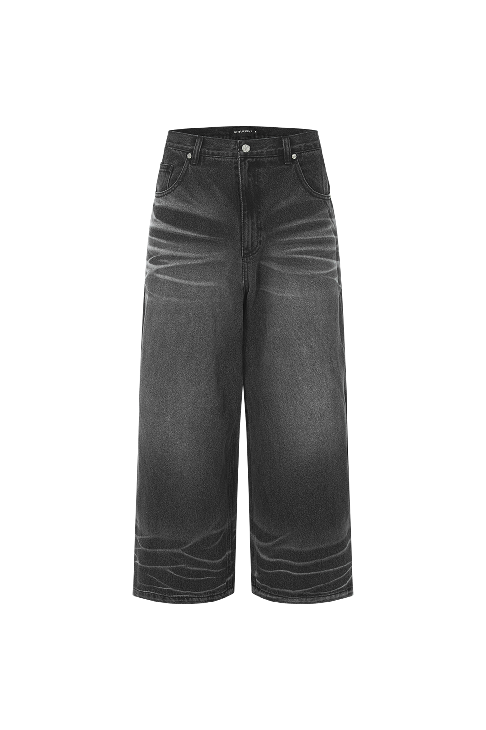 Surgery - Bone Cutting Denim Wide Pants (Black) product image 1 | TRAB K-Fashion Australia