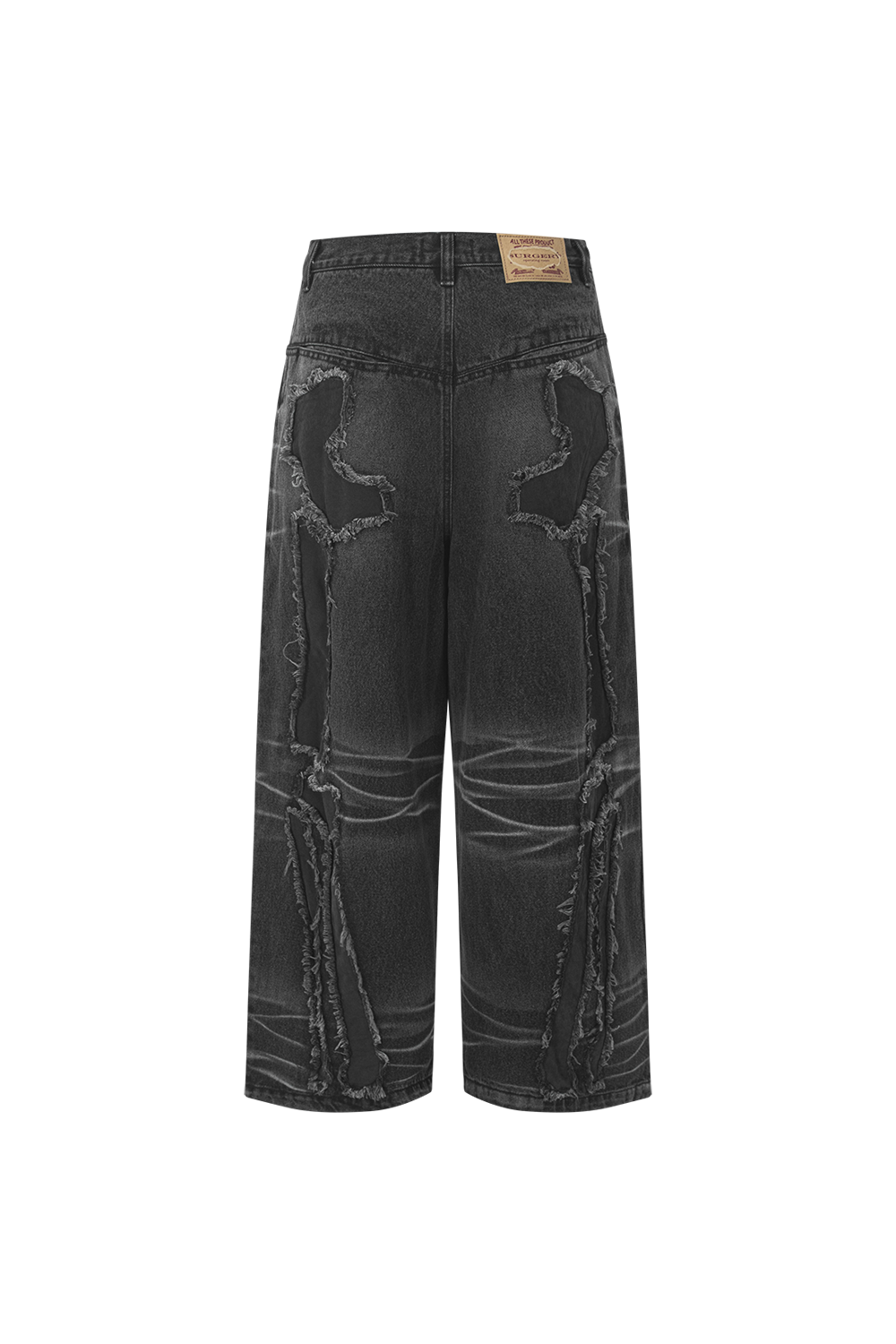 Surgery - Bone Cutting Denim Wide Pants (Black) product image 2 | TRAB K-Fashion Australia