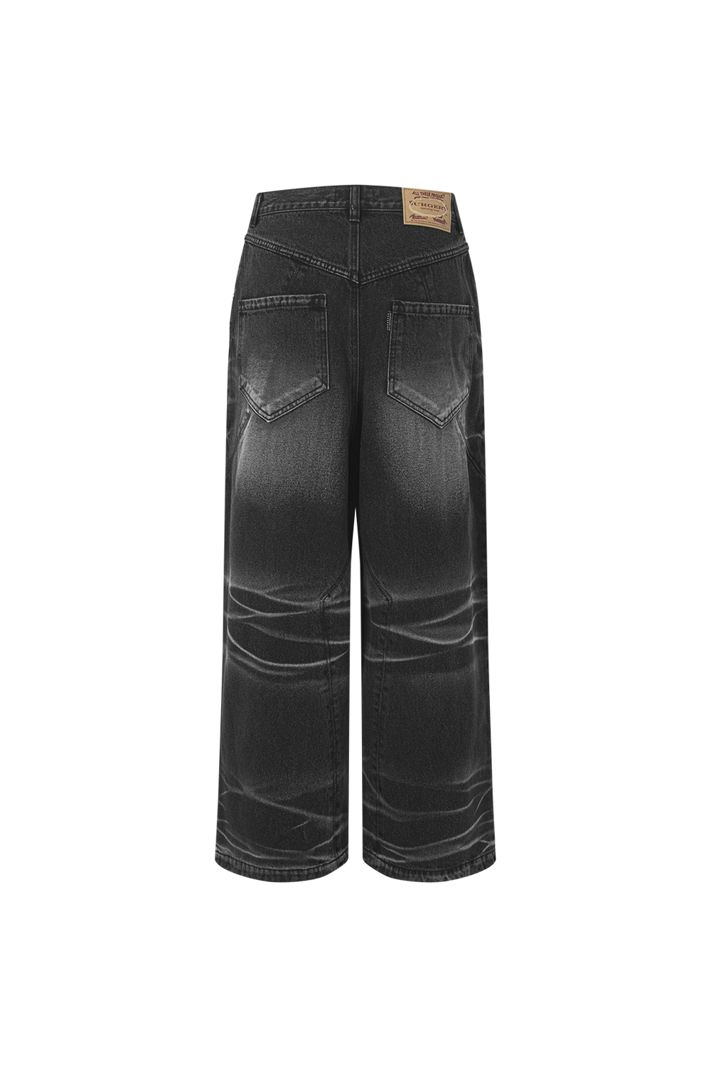 Surgery - Sutured Wide Denim Pants (Black) product image 2 | TRAB K-Fashion Australia