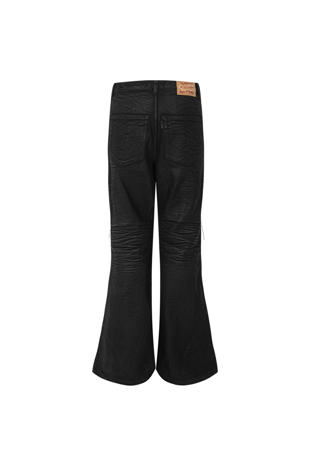 Surgery - Sutured Boot-cut Burnished Pants (Black) product image 2 | TRAB K-Fashion Australia