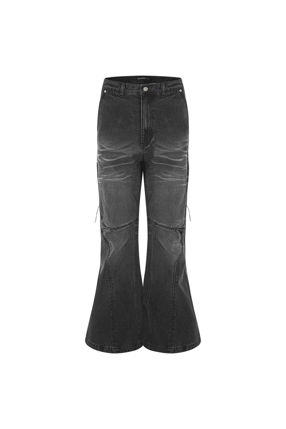 Surgery - Sutured Boot-cut Denim Pants (Black) product image 1 | TRAB K-Fashion Australia