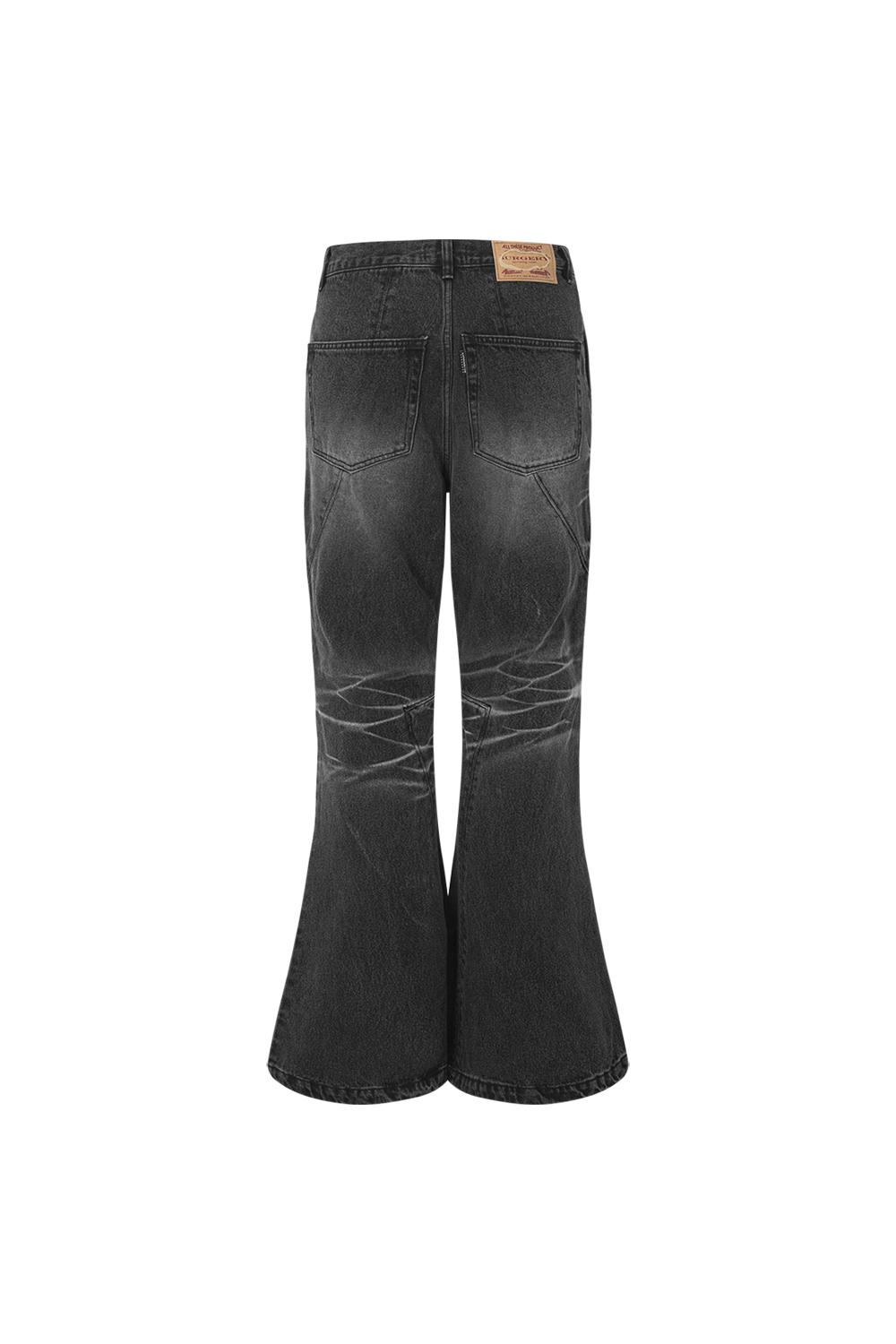Surgery - Sutured Boot-cut Denim Pants (Black) product image 2 | TRAB K-Fashion Australia