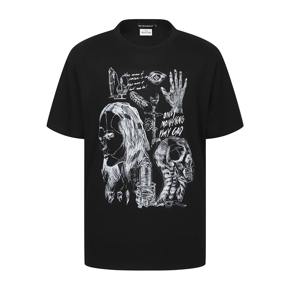 Surgery - Surgery x Frankenstein Anatomy T-shirt (Black) product image 1 | TRAB K-Fashion Australia
