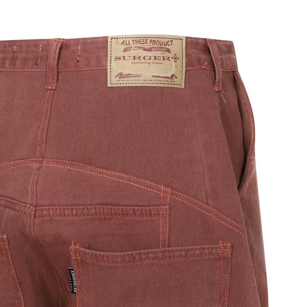 Surgery - Surgery x Frankenstein Creature Rebuild Denim Wide Pants (Red) product image 5 | TRAB K-Fashion Australia