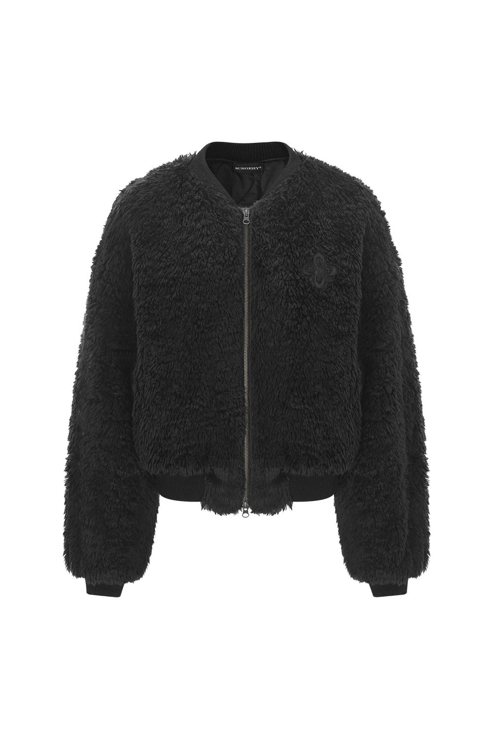 Surgery - Leather Patch Fur Ma-1 (Black) product image 1 | TRAB K-Fashion Australia