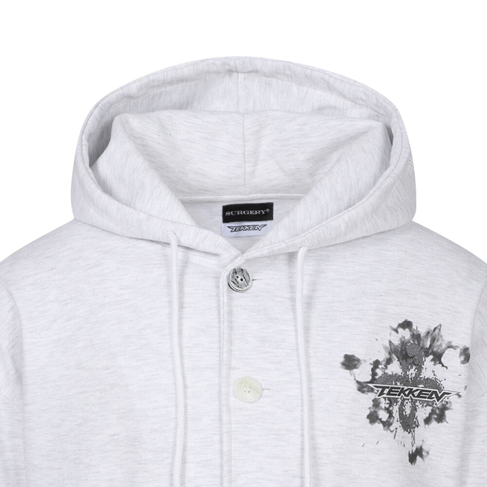Surgery - Surgery x Tekken Button Up Hood (White) product image 3 | TRAB K-Fashion Australia