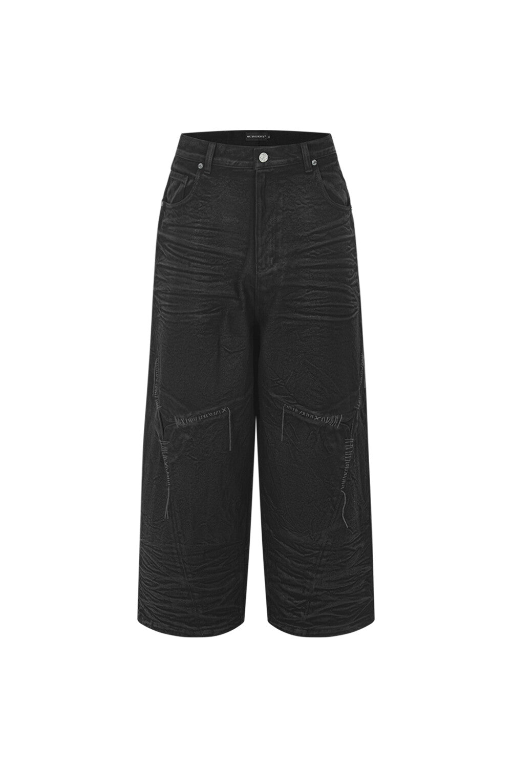 Surgery - Sutured Wide Burnished Pants (Black) product image 1 | TRAB K-Fashion Australia