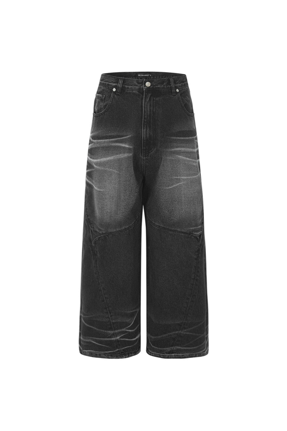 Surgery - Sutured Wide Denim Pants (Black) product image 1 | TRAB K-Fashion Australia