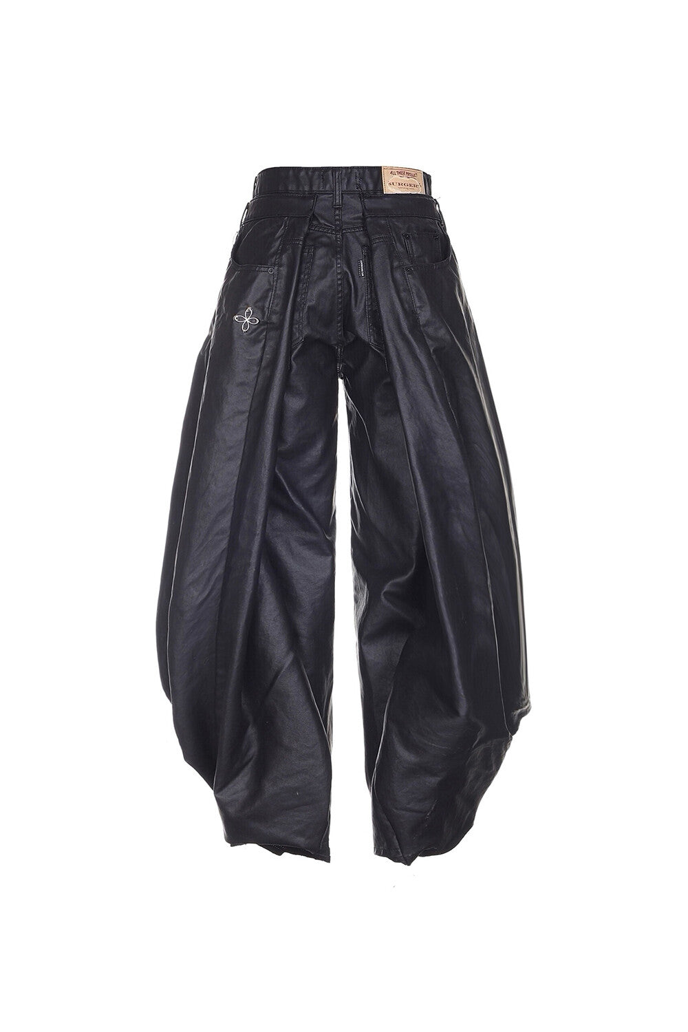 Surgery - Double Folding Over Wide Baggy Jeans (Coated Black) product image 2 | TRAB K-Fashion Australia