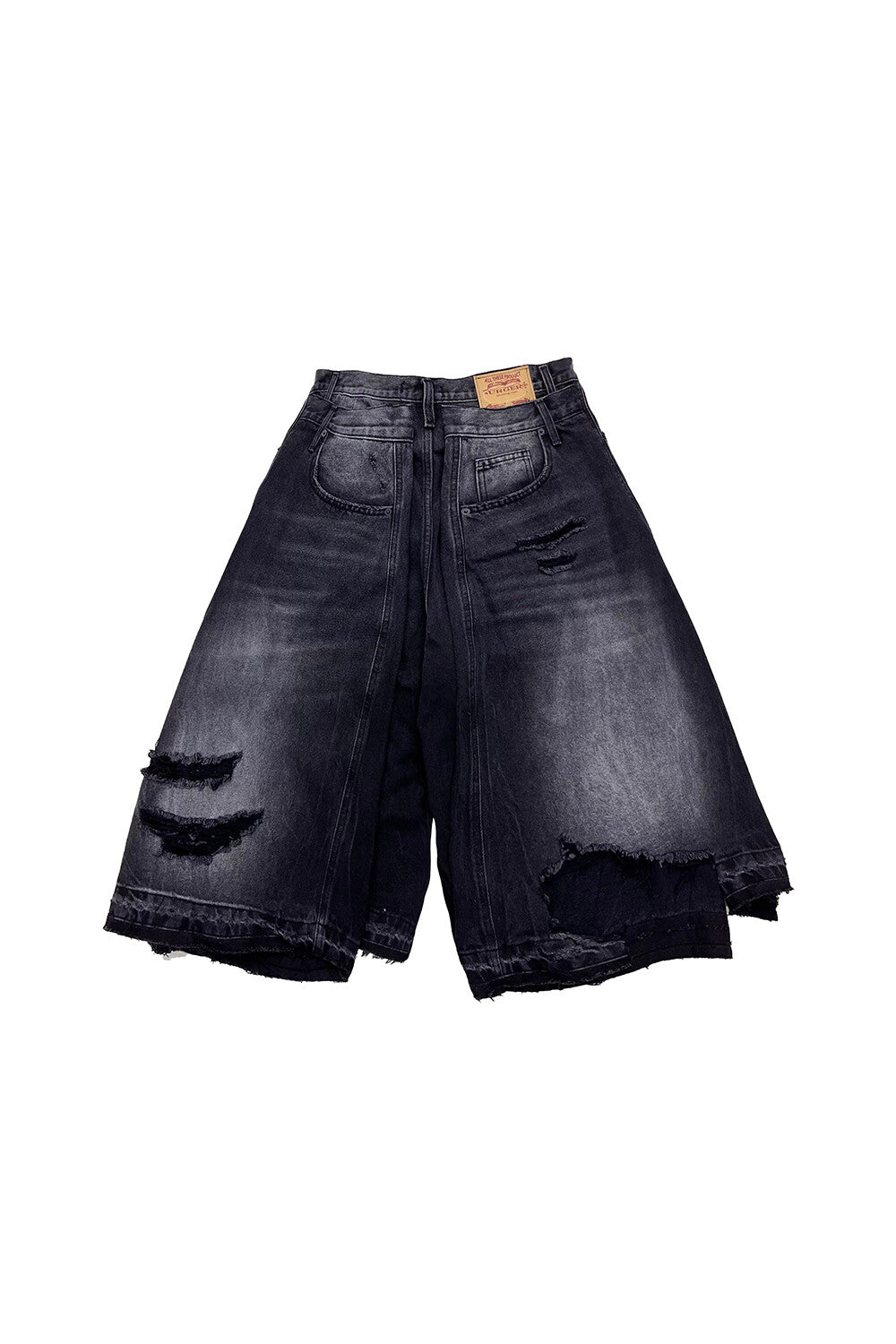 Surgery - Rebuiled Destroyed Denim Short (Black) product image 2 | TRAB K-Fashion Australia
