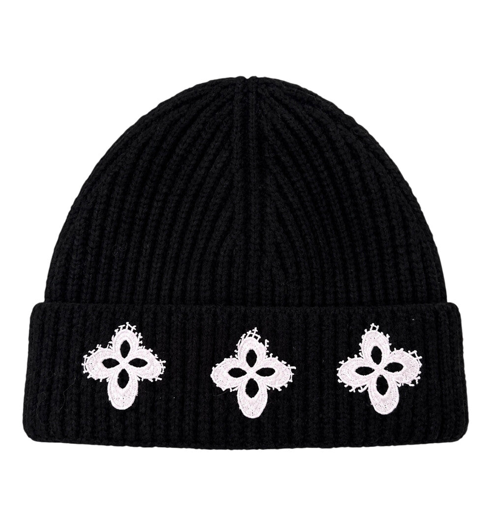 Surgery - Frayed Clover Logo Beanie (Black) product image 1 | TRAB K-Fashion Australia