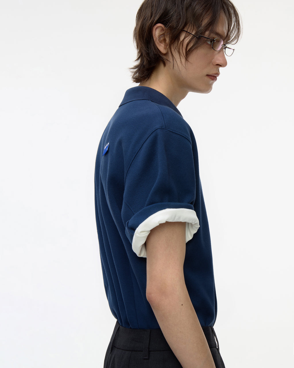 Ader Error - Sig; BL Tag polo t-shirt 01 (Navy) product image 2 | TRAB K-Fashion Australia