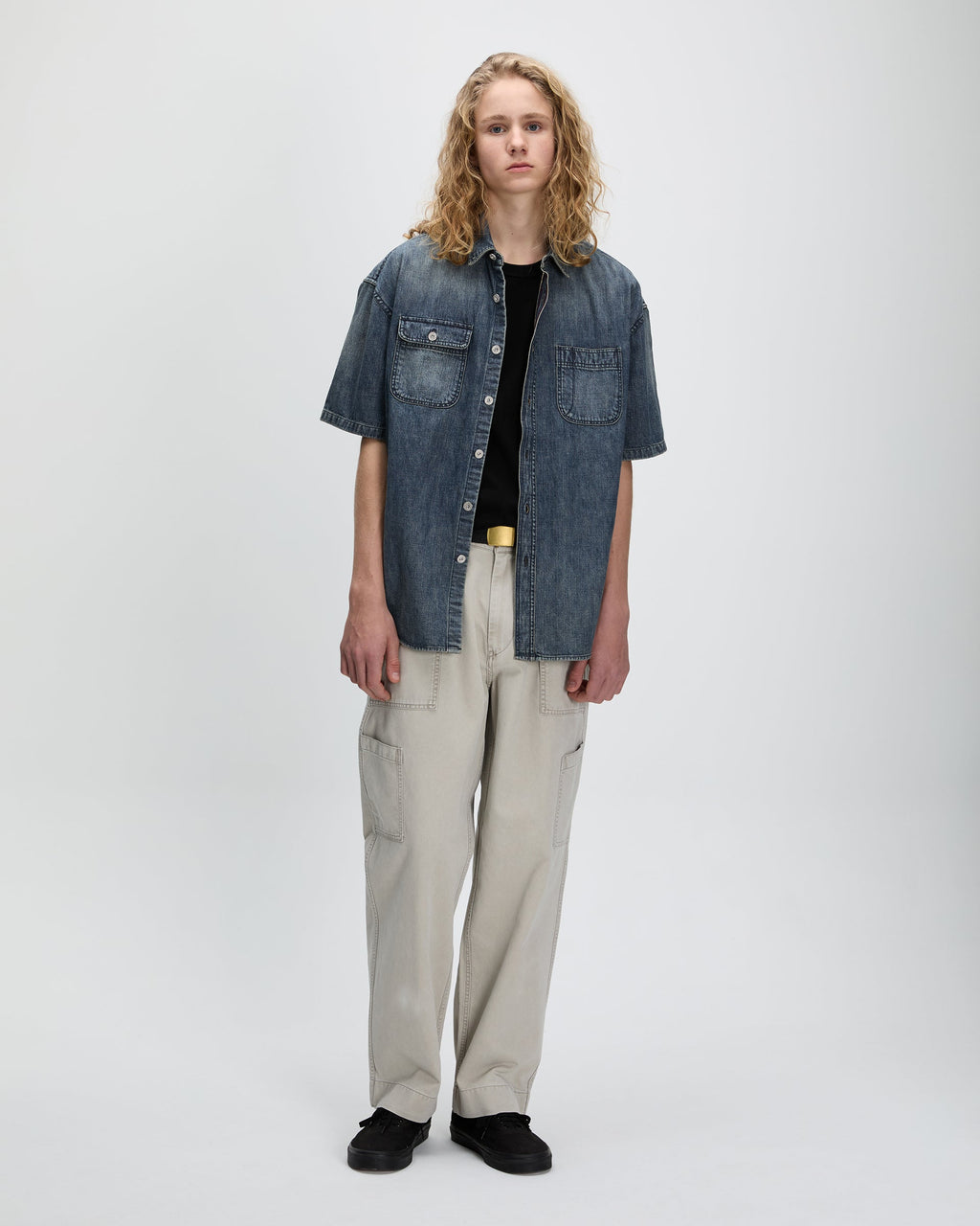 Khakis - 2p Denim S/S Shirt (Dark Blue) product image 7 | TRAB K-Fashion Australia