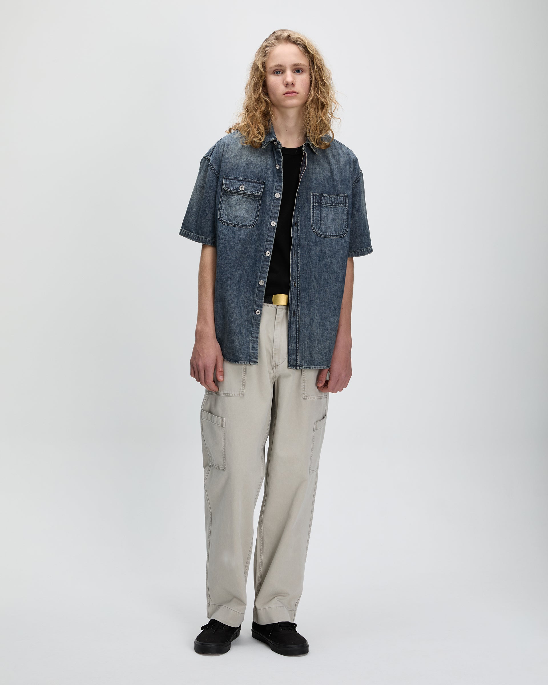 Khakis - 2p Denim S/S Shirt (Dark Blue) product image 7 | TRAB K-Fashion Australia