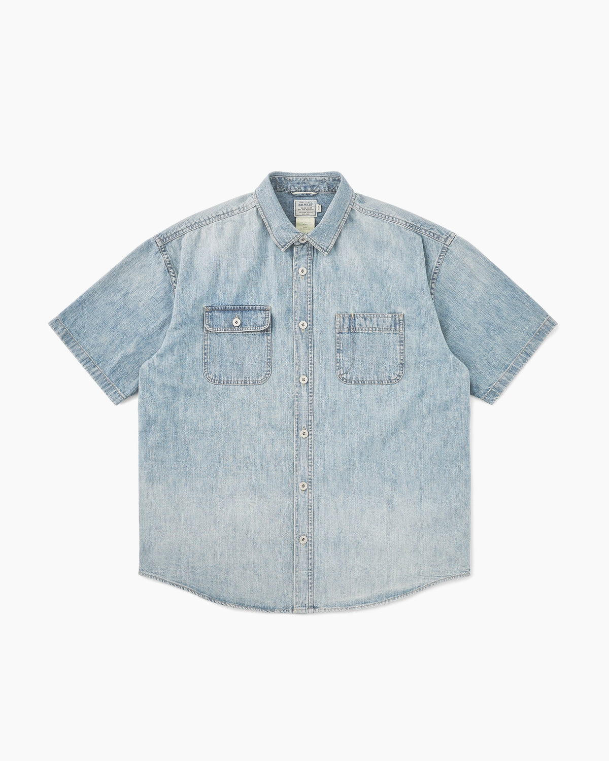 Khakis - 2p Denim S/S Shirt (Light Blue) product image 1 | TRAB K-Fashion Australia