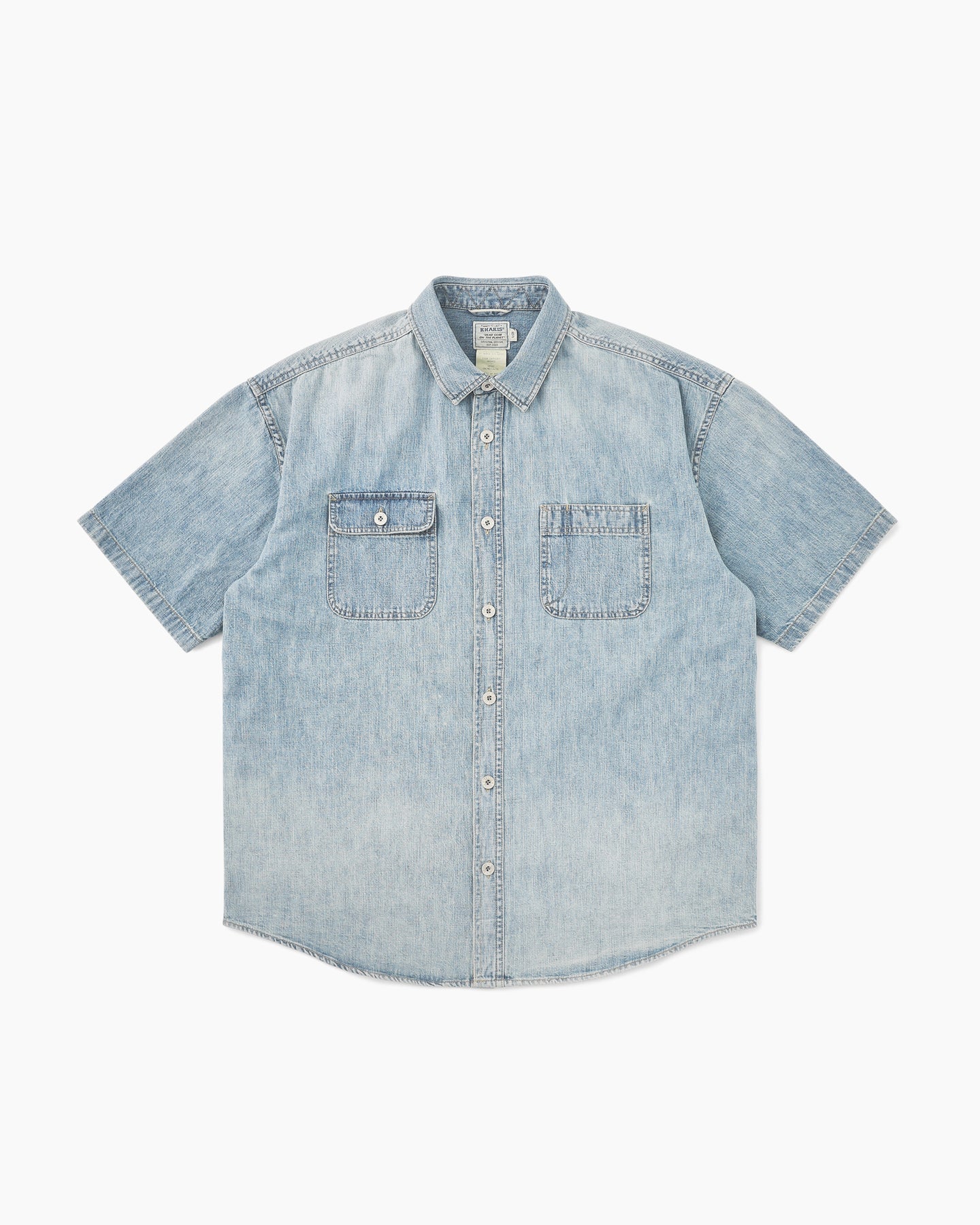 Khakis - 2p Denim S/S Shirt (Light Blue) product image 1 | TRAB K-Fashion Australia