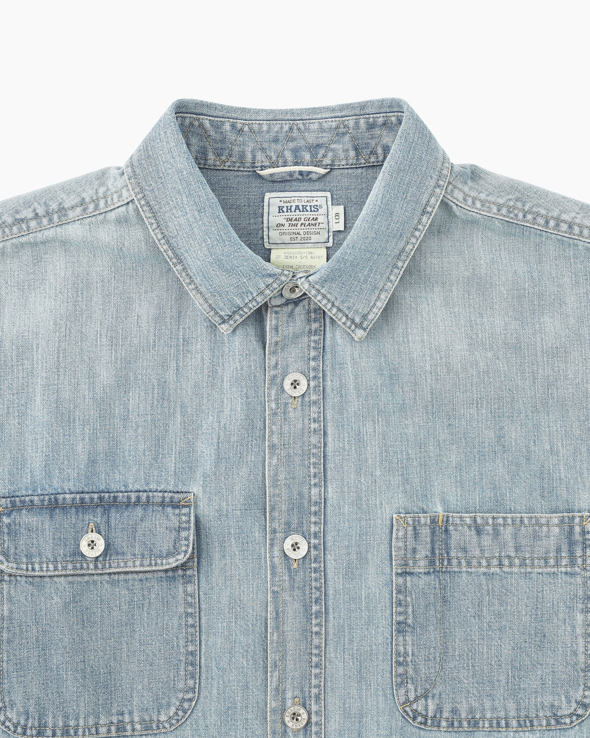 Khakis - 2p Denim S/S Shirt (Light Blue) product image 2 | TRAB K-Fashion Australia