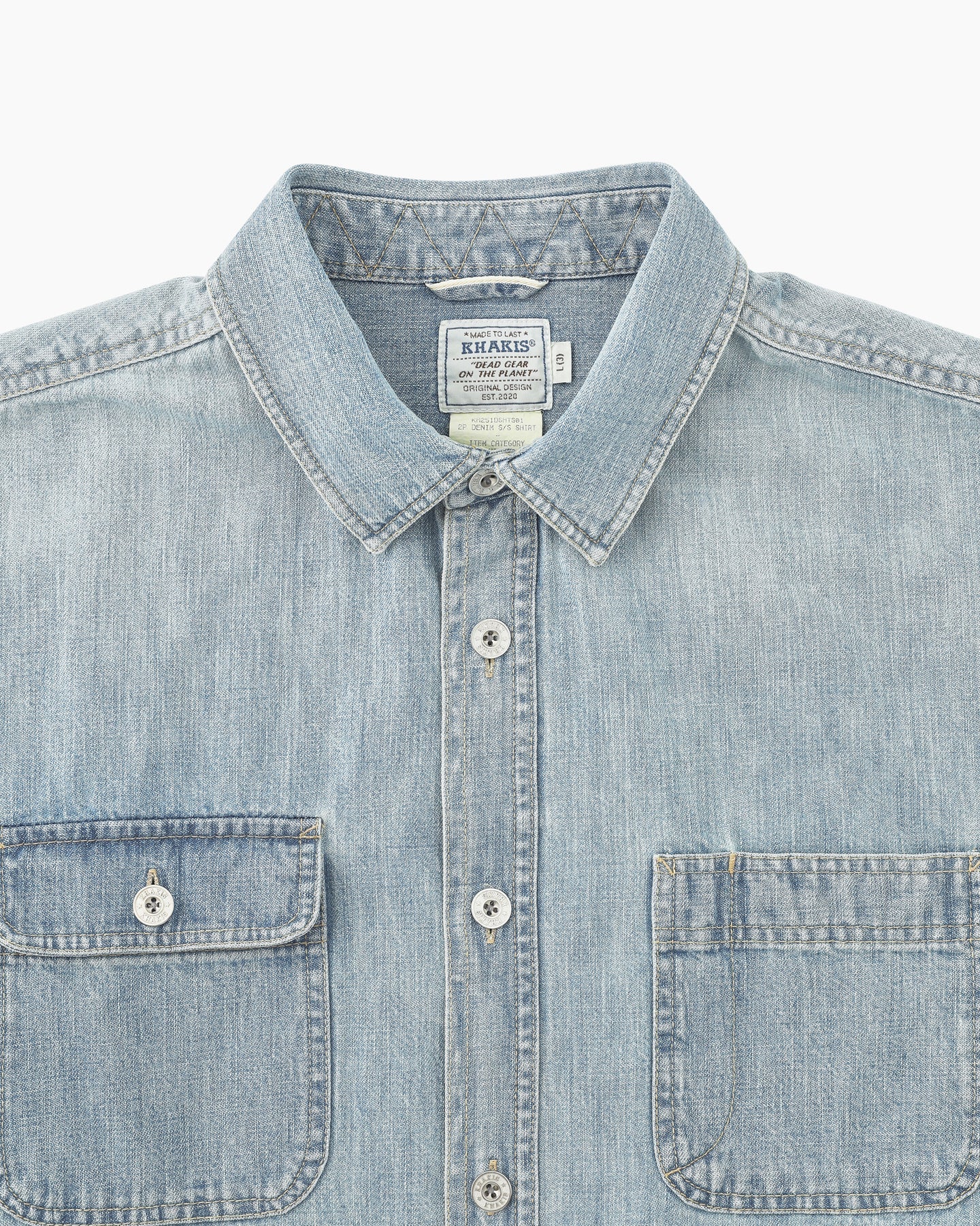 Khakis - 2p Denim S/S Shirt (Light Blue) product image 2 | TRAB K-Fashion Australia