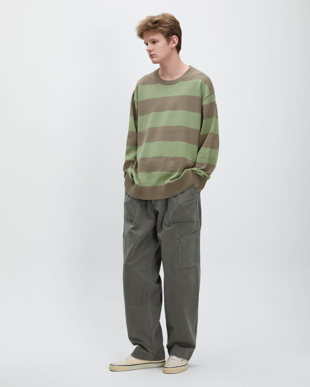 Khakis - Border Stripe Sweater (Sage/Green) product image 5 | TRAB K-Fashion Australia