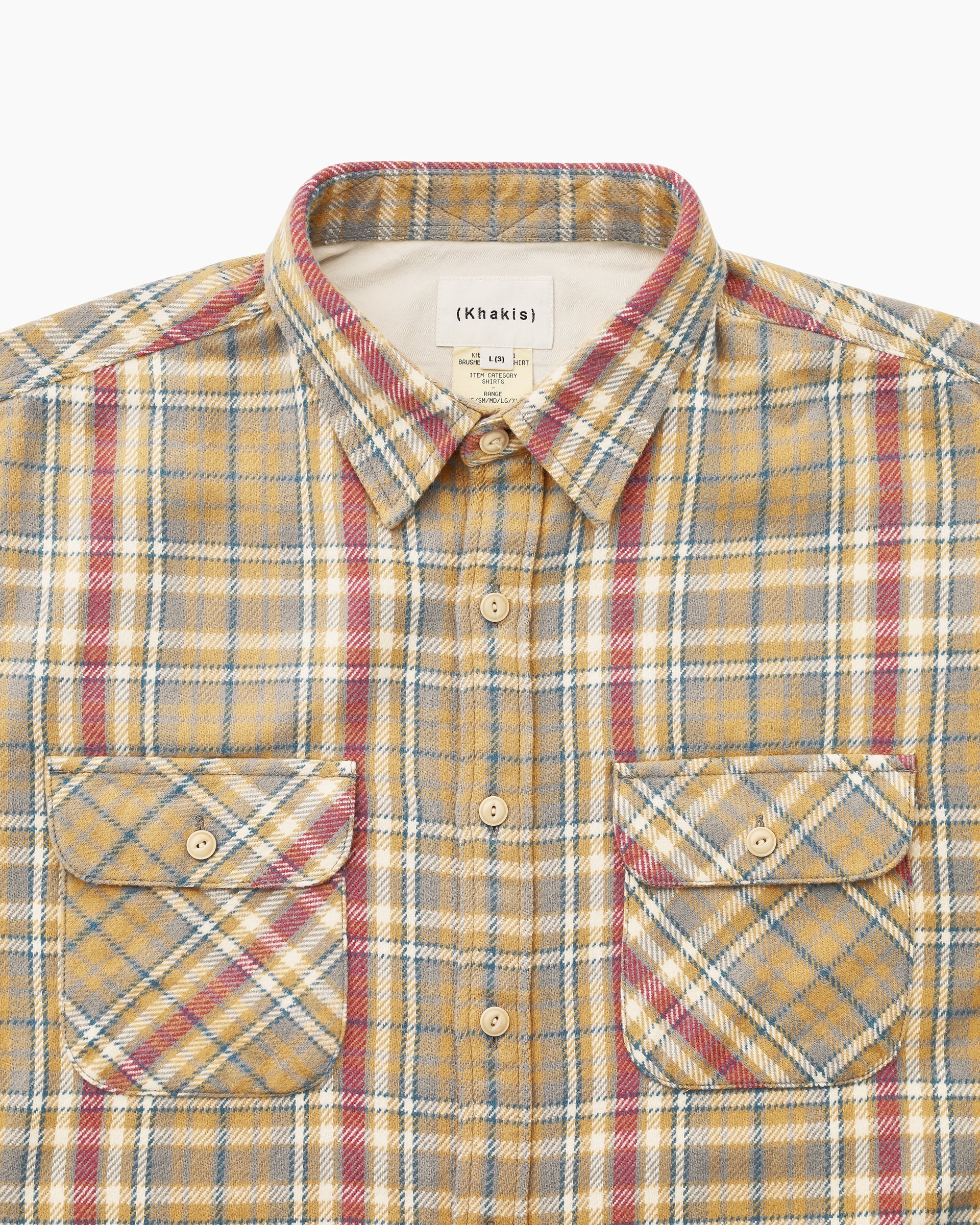 Khakis - Brushed Plaid Shirt (Pale Yellow) product image 2 | TRAB K-Fashion Australia