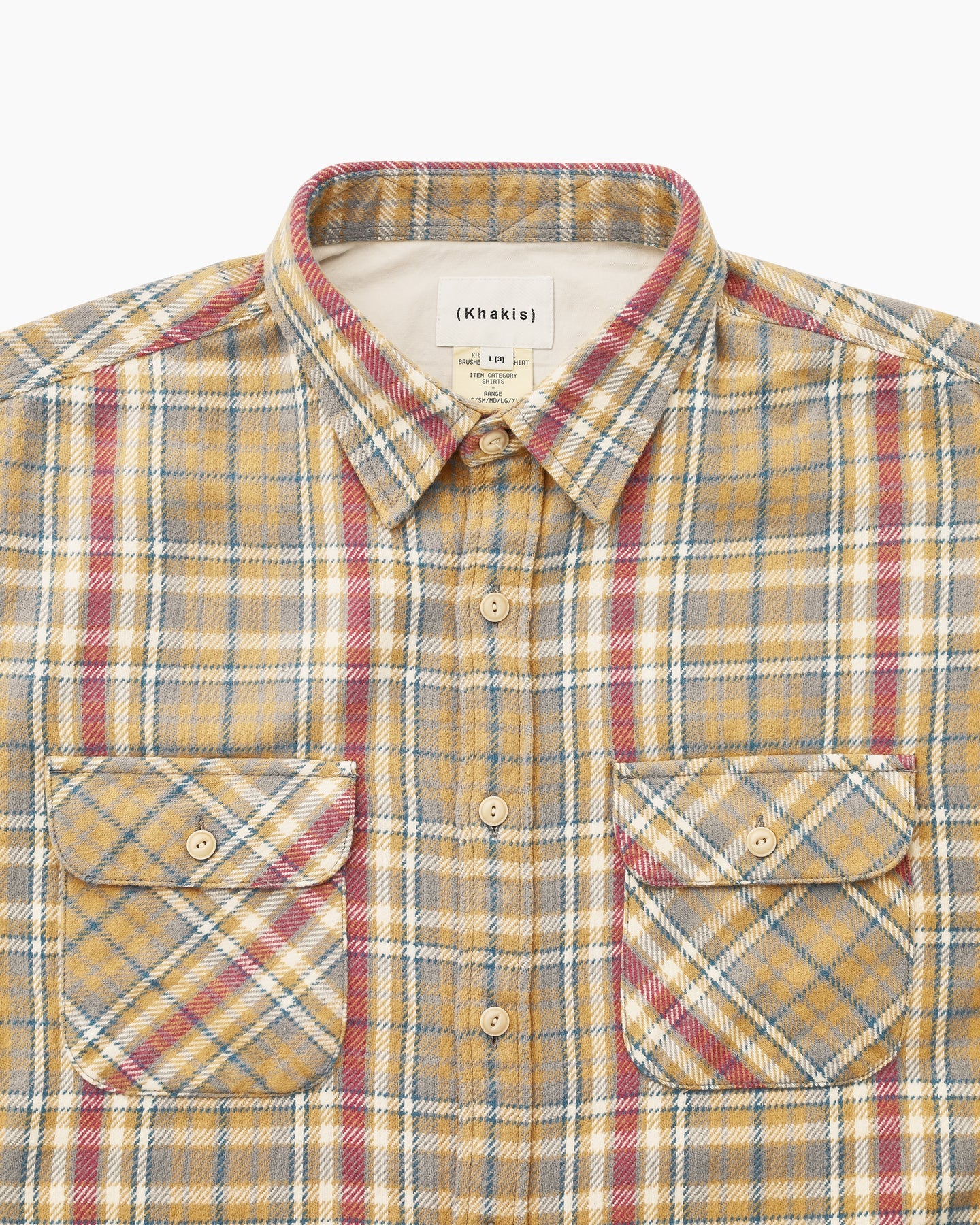 Khakis - Brushed Plaid Shirt (Pale Yellow) product image 2 | TRAB K-Fashion Australia