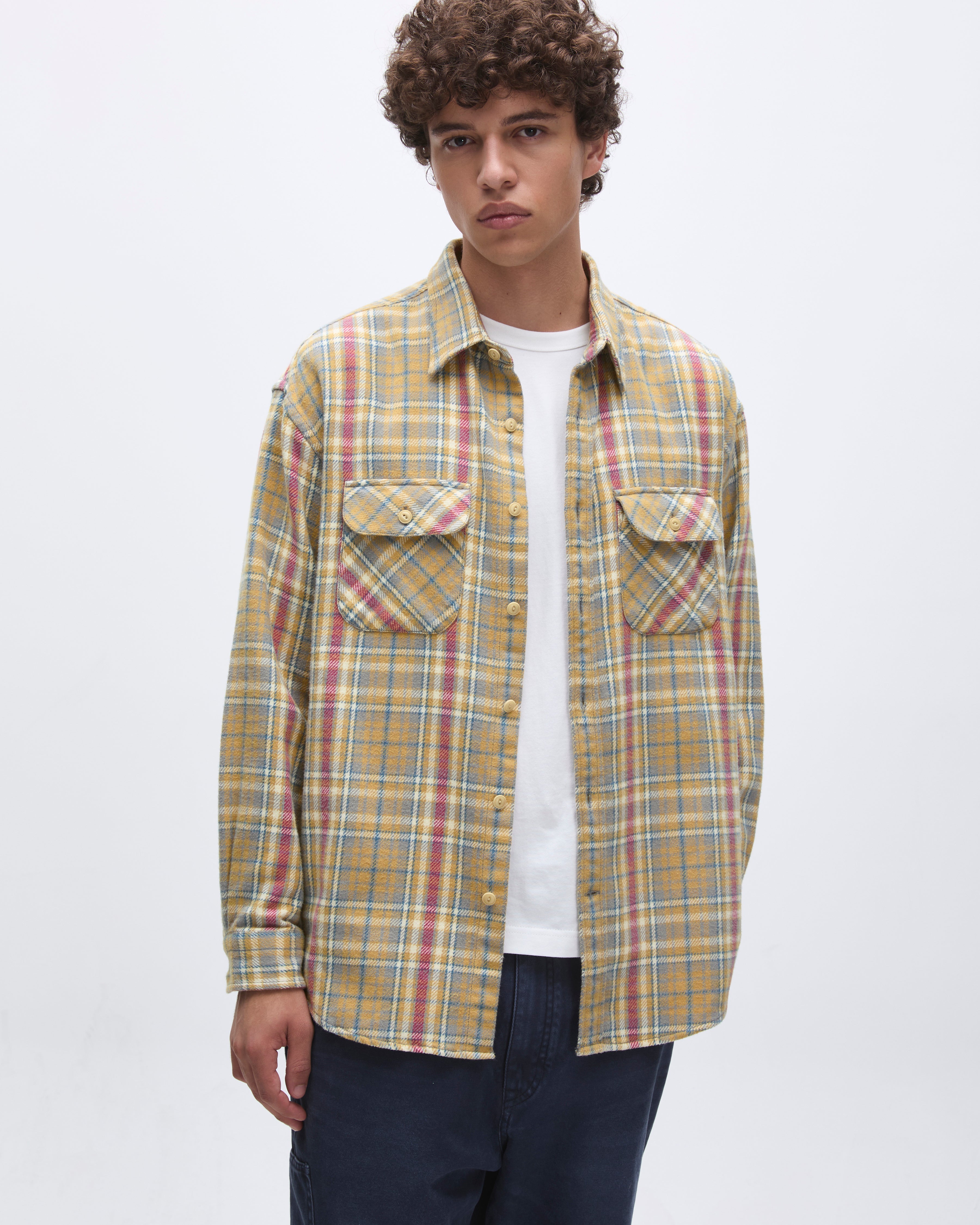 Khakis - Brushed Plaid Shirt (Pale Yellow) product image 6 | TRAB K-Fashion Australia