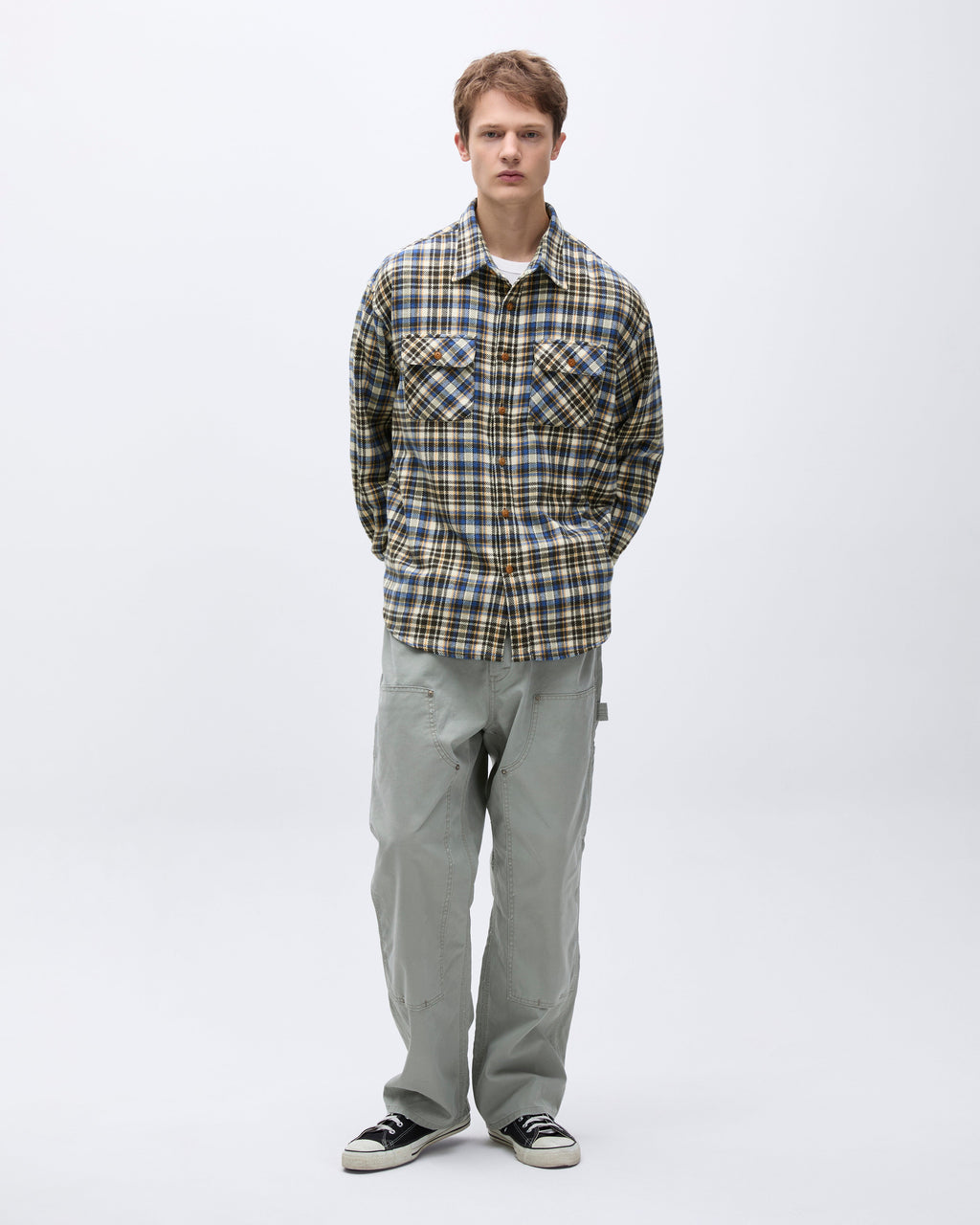 Khakis - Brushed Plaid Shirt (Royal Blue) product image 6 | TRAB K-Fashion Australia