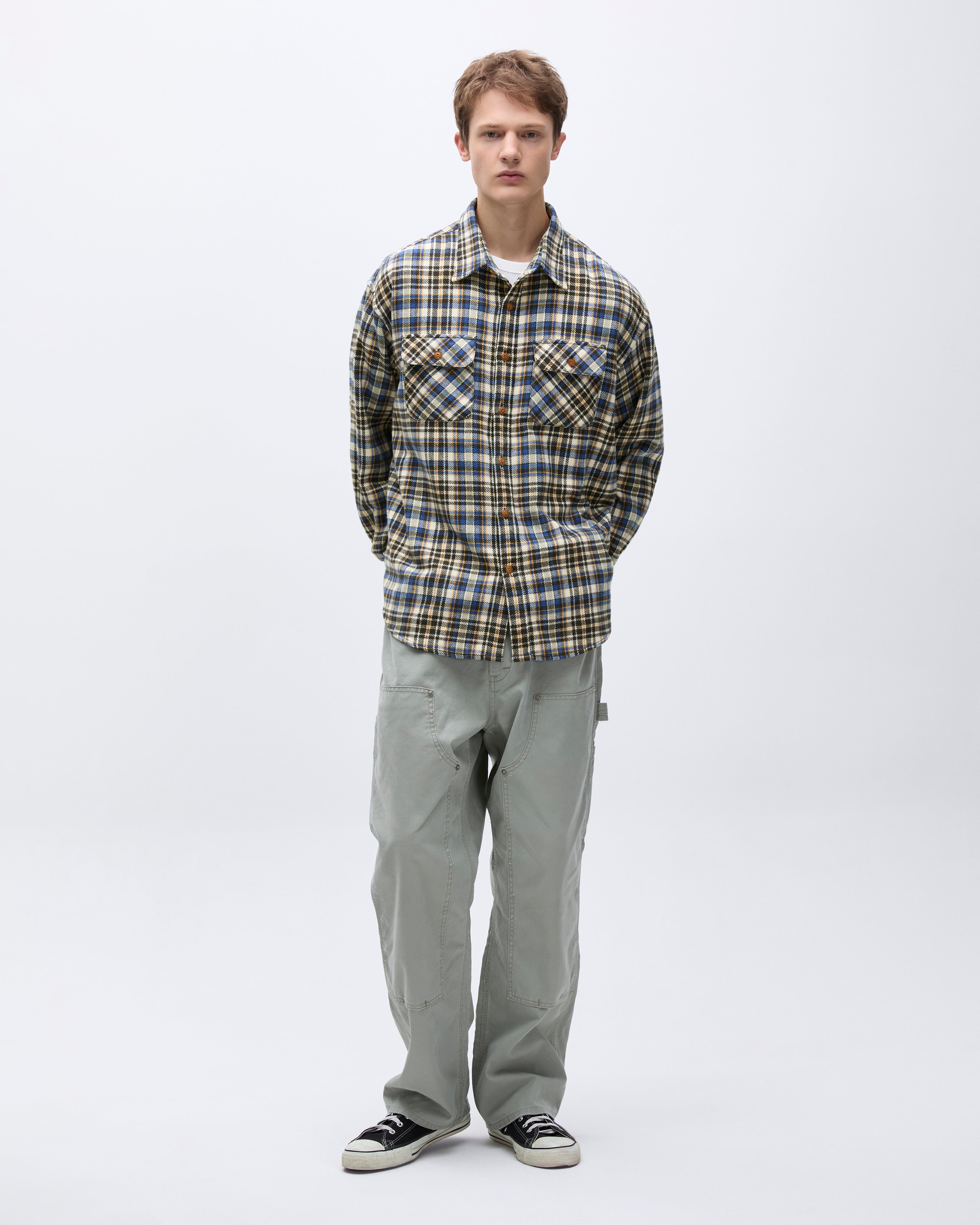 Khakis - Brushed Plaid Shirt (Royal Blue) product image 6 | TRAB K-Fashion Australia
