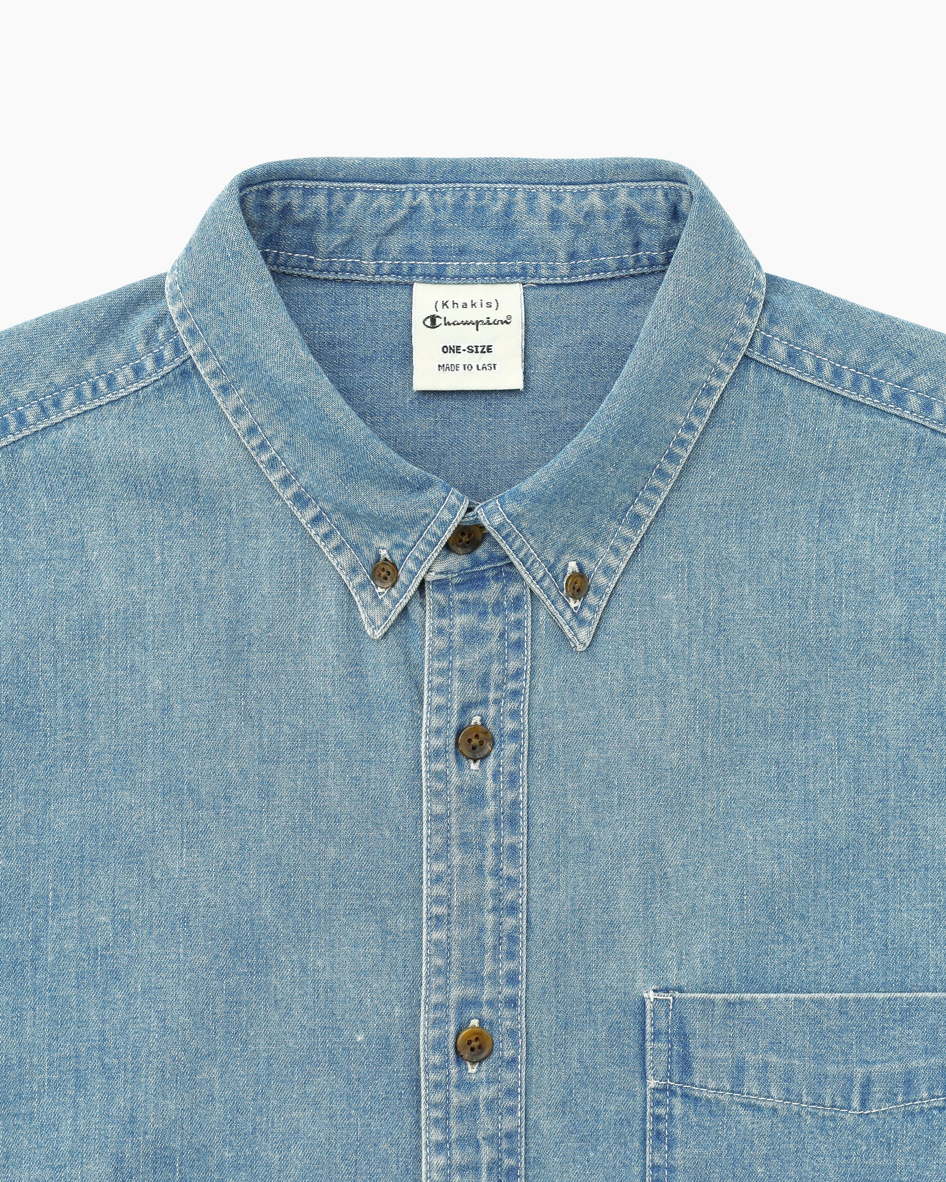 Khakis - Champion Club Denim Shirt (Light Blue) product image 2 | TRAB K-Fashion Australia