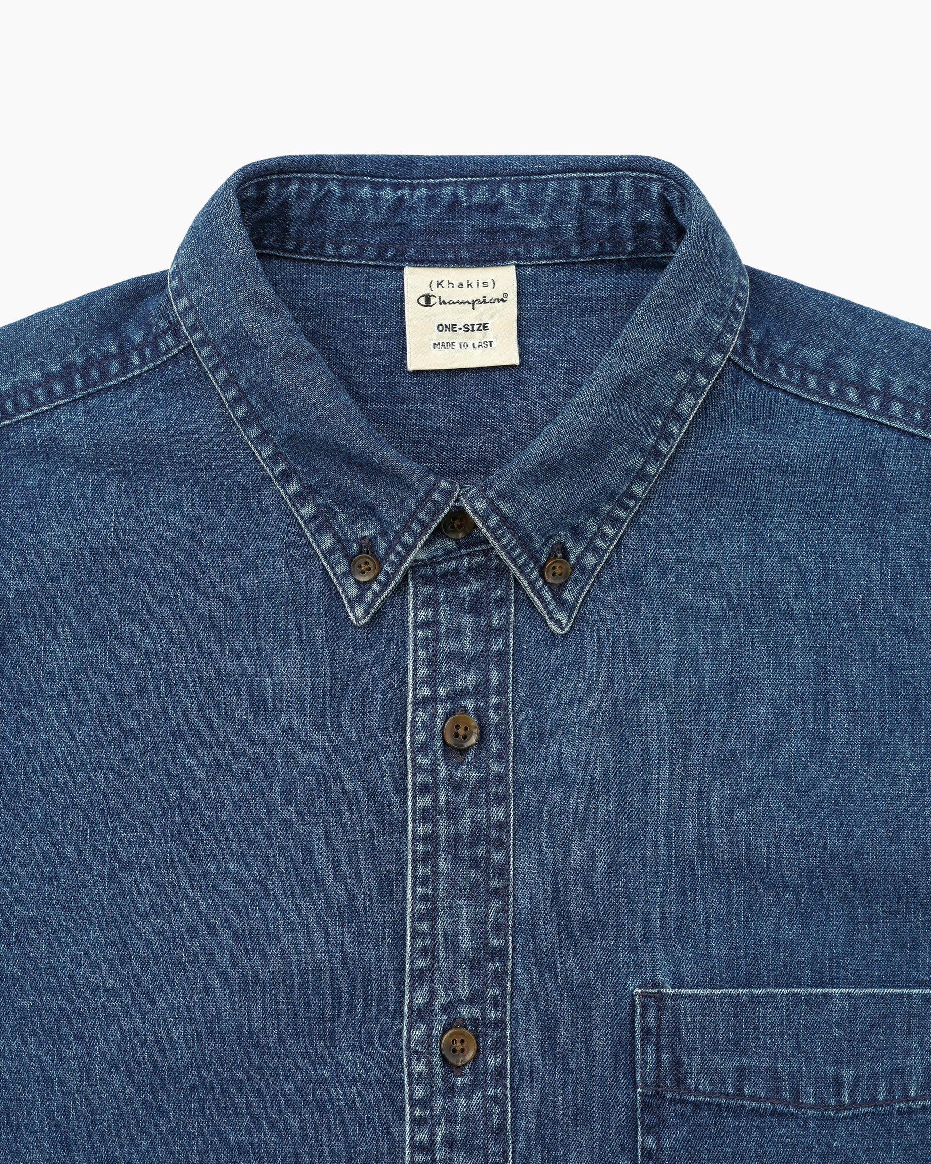 Khakis - Champion Club Denim Shirt (Mid Blue) product image 2 | TRAB K-Fashion Australia