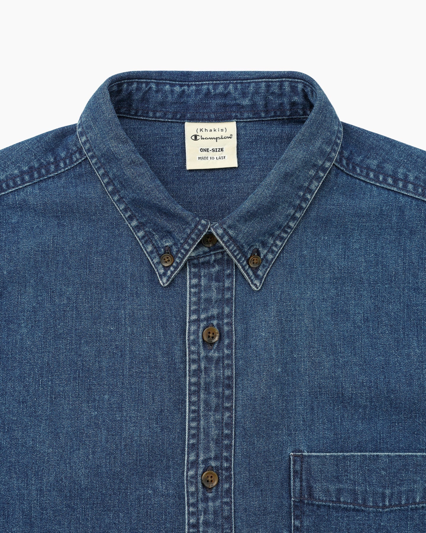 Khakis - Champion Club Denim Shirt (Mid Blue) product image 2 | TRAB K-Fashion Australia