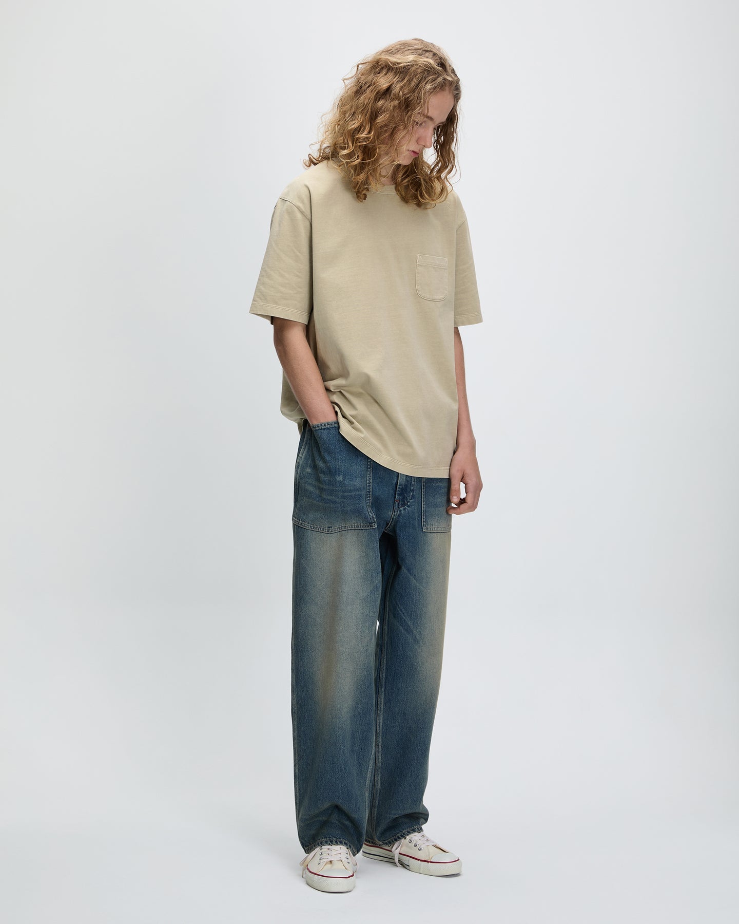 Khakis - Overdyed Pocket Tee (Beige) product image 4 | TRAB K-Fashion Australia
