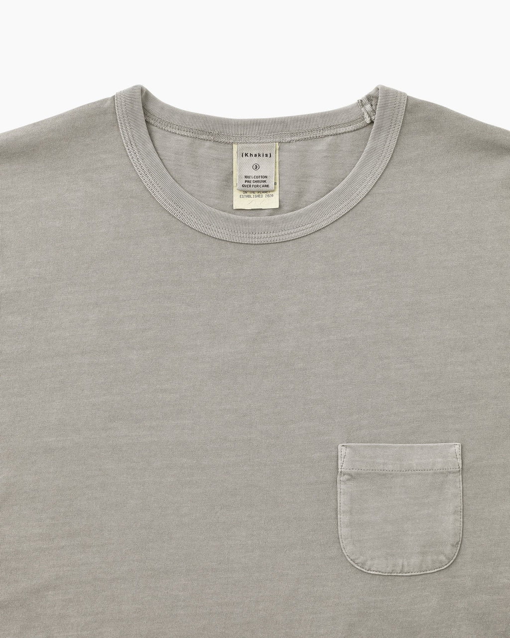 Khakis - Overdyed Pocket Tee Mid (Grey) product image 2 | TRAB K-Fashion Australia