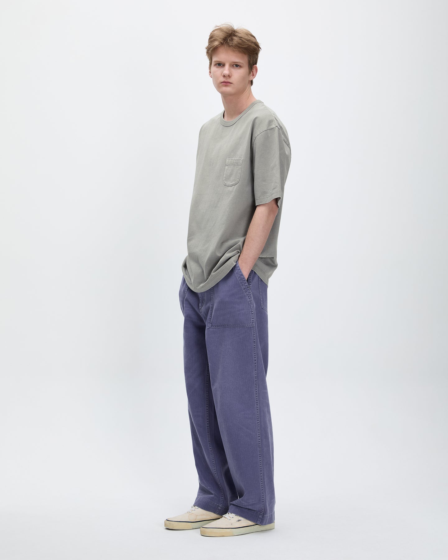 Khakis - Overdyed Pocket Tee Mid (Grey) product image 4 | TRAB K-Fashion Australia