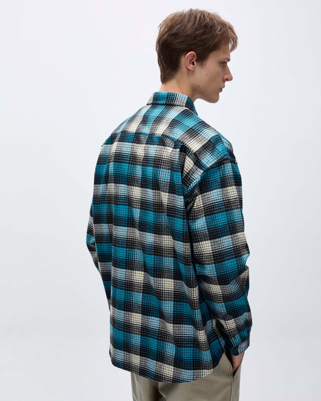 Khakis - Shadow Check Flannel Shirt (Blue) product image 8 | TRAB K-Fashion Australia