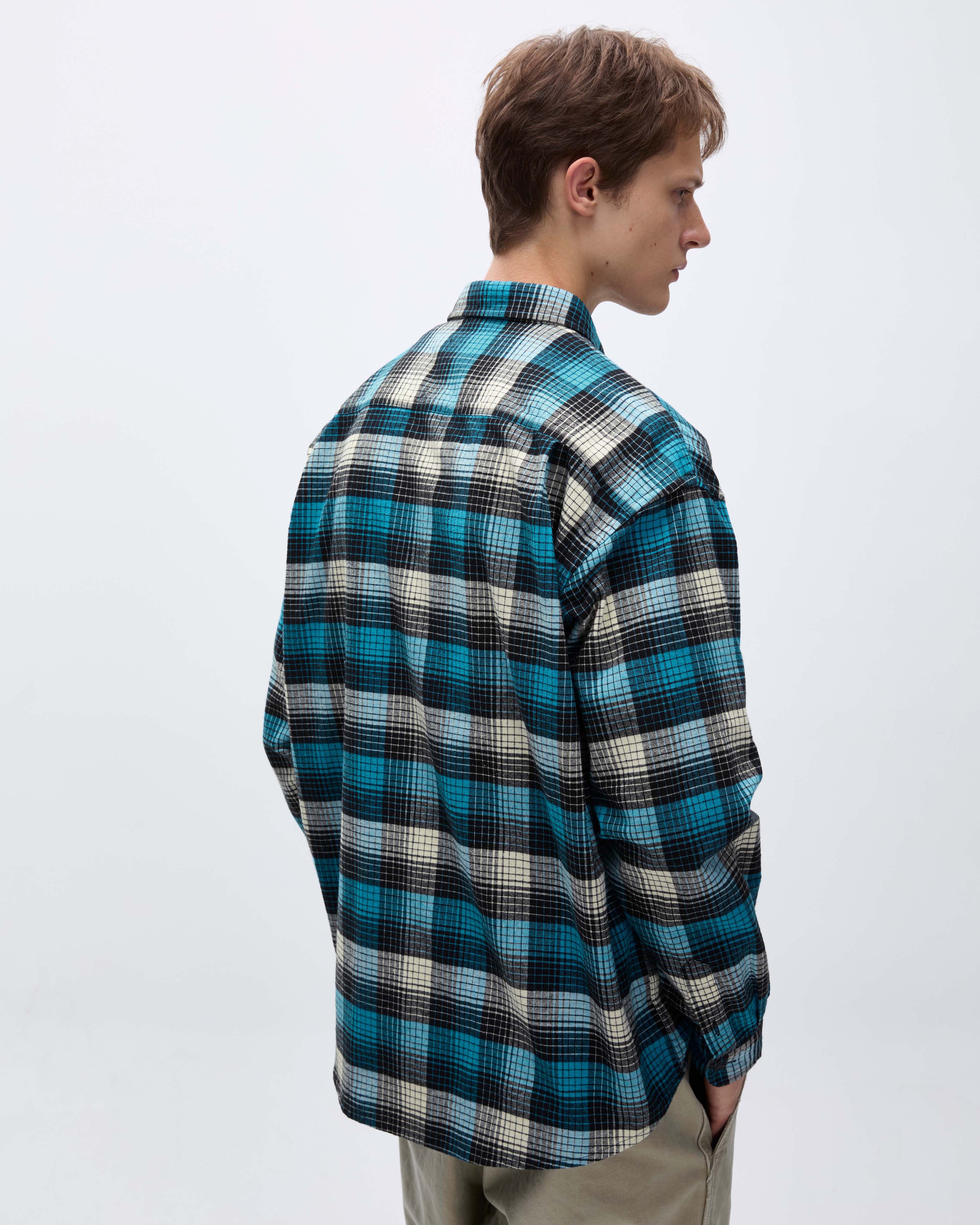 Khakis - Shadow Check Flannel Shirt (Blue) product image 8 | TRAB K-Fashion Australia