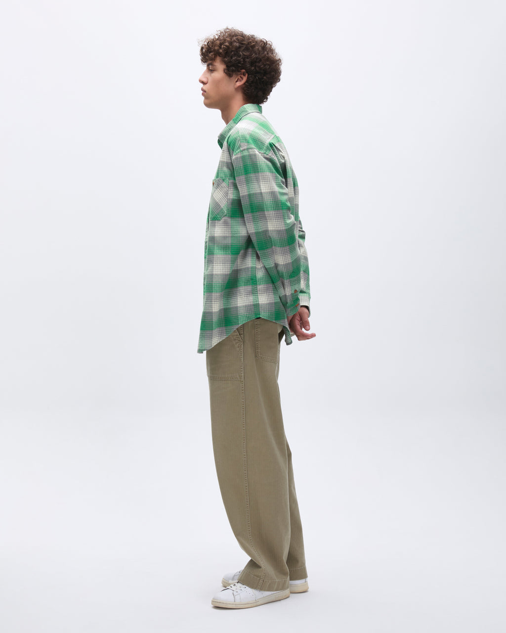 Khakis - Shadow Check Flannel Shirt (Green) product image 7 | TRAB K-Fashion Australia