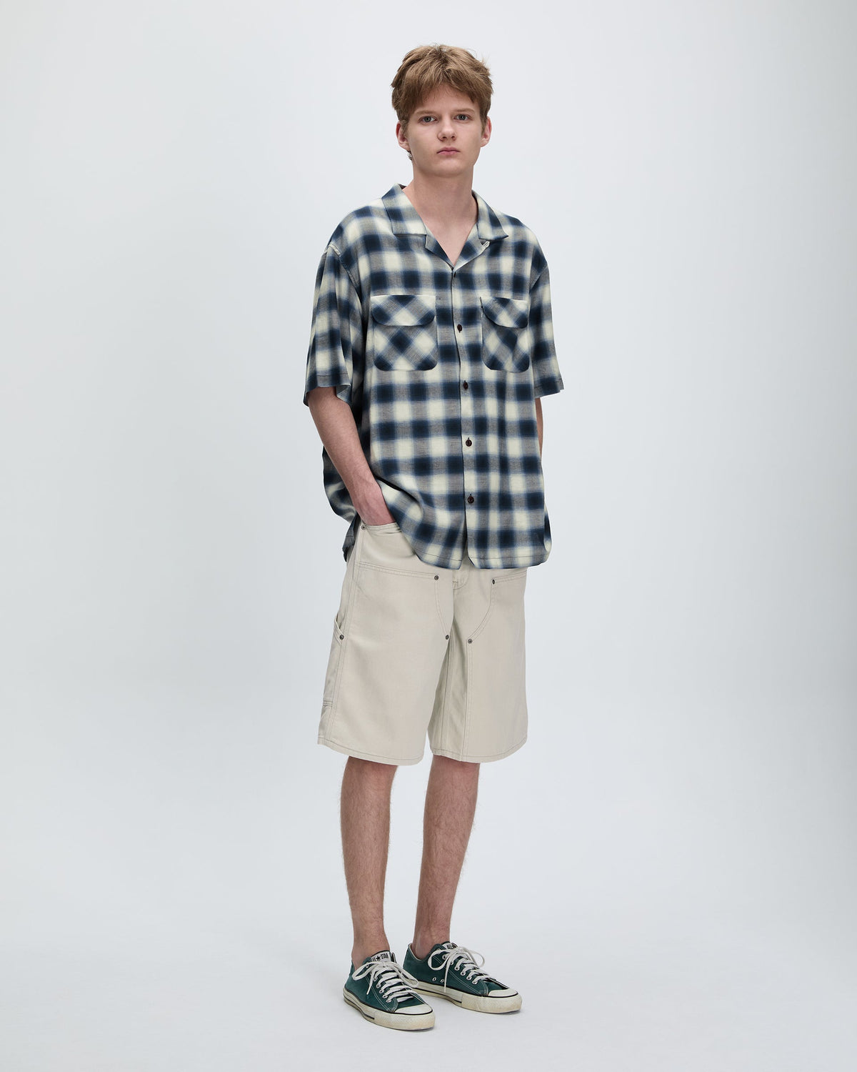 Khakis - Shadow Plaid S/S Shirt (Blue) product image 5 | TRAB K-Fashion Australia