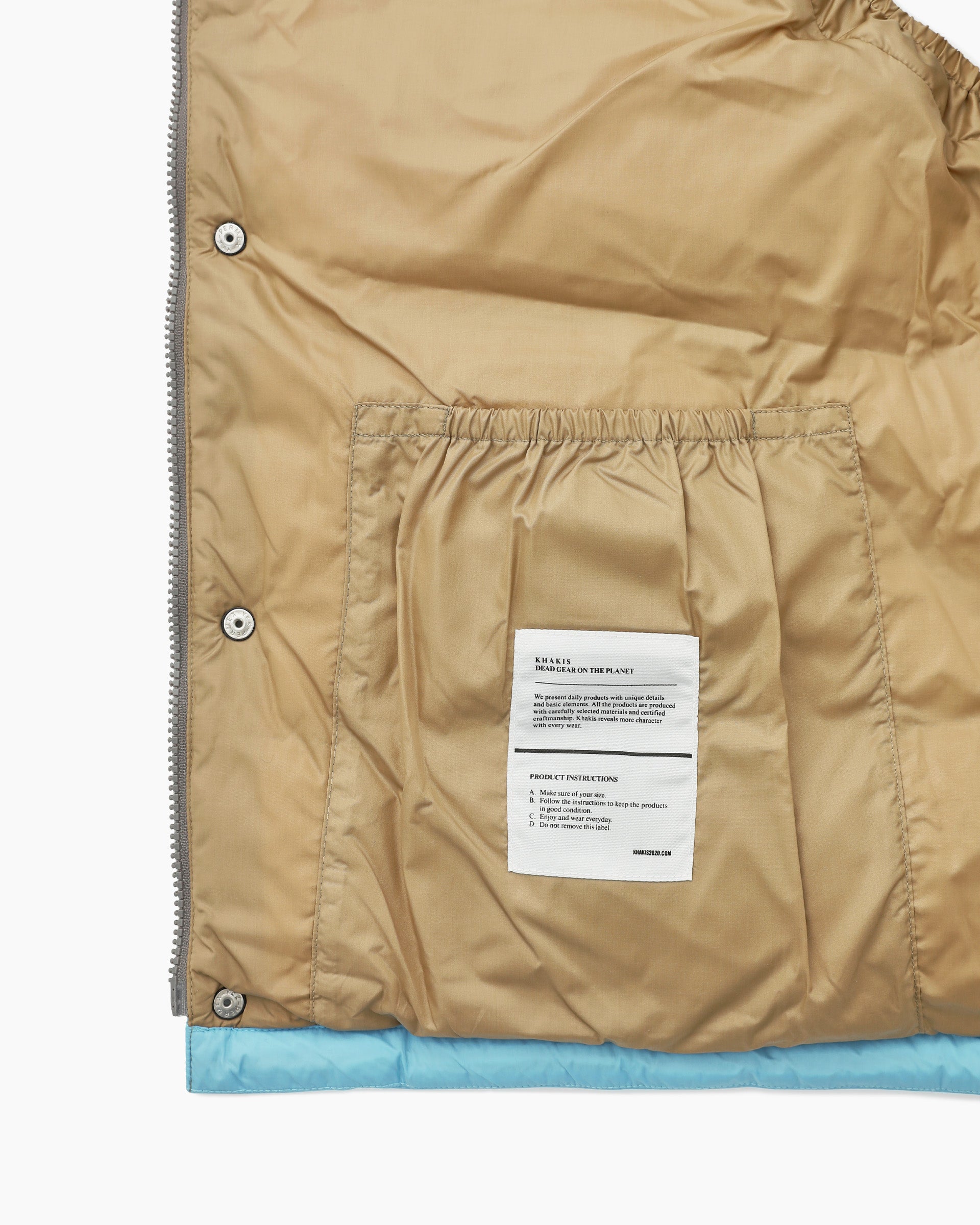 Khakis - Snowfield Down Vest (Sky) product image 5 | TRAB K-Fashion Australia