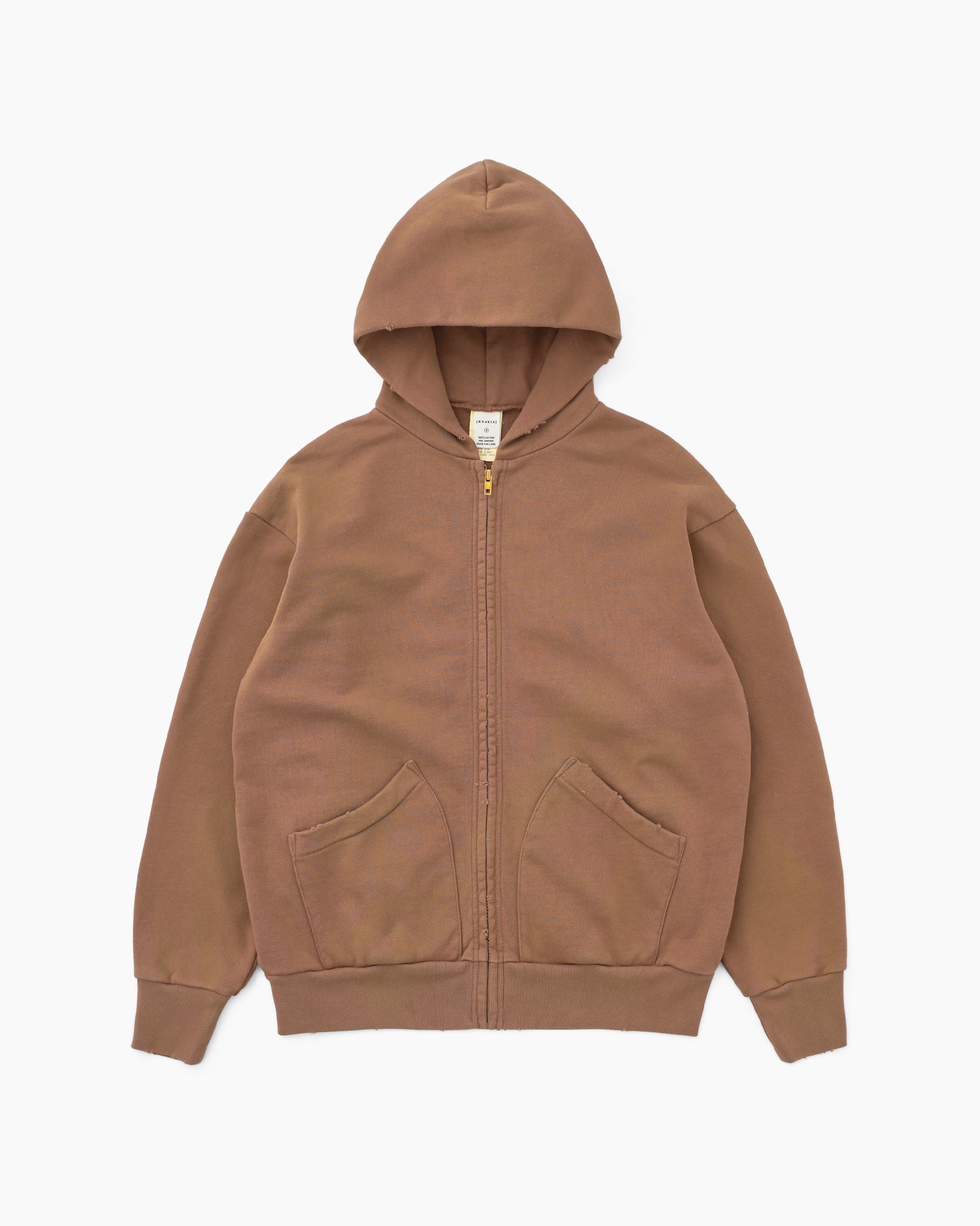 Khakis - Stained Full Zip Hoodie (Brick) product image 1 | TRAB K-Fashion Australia