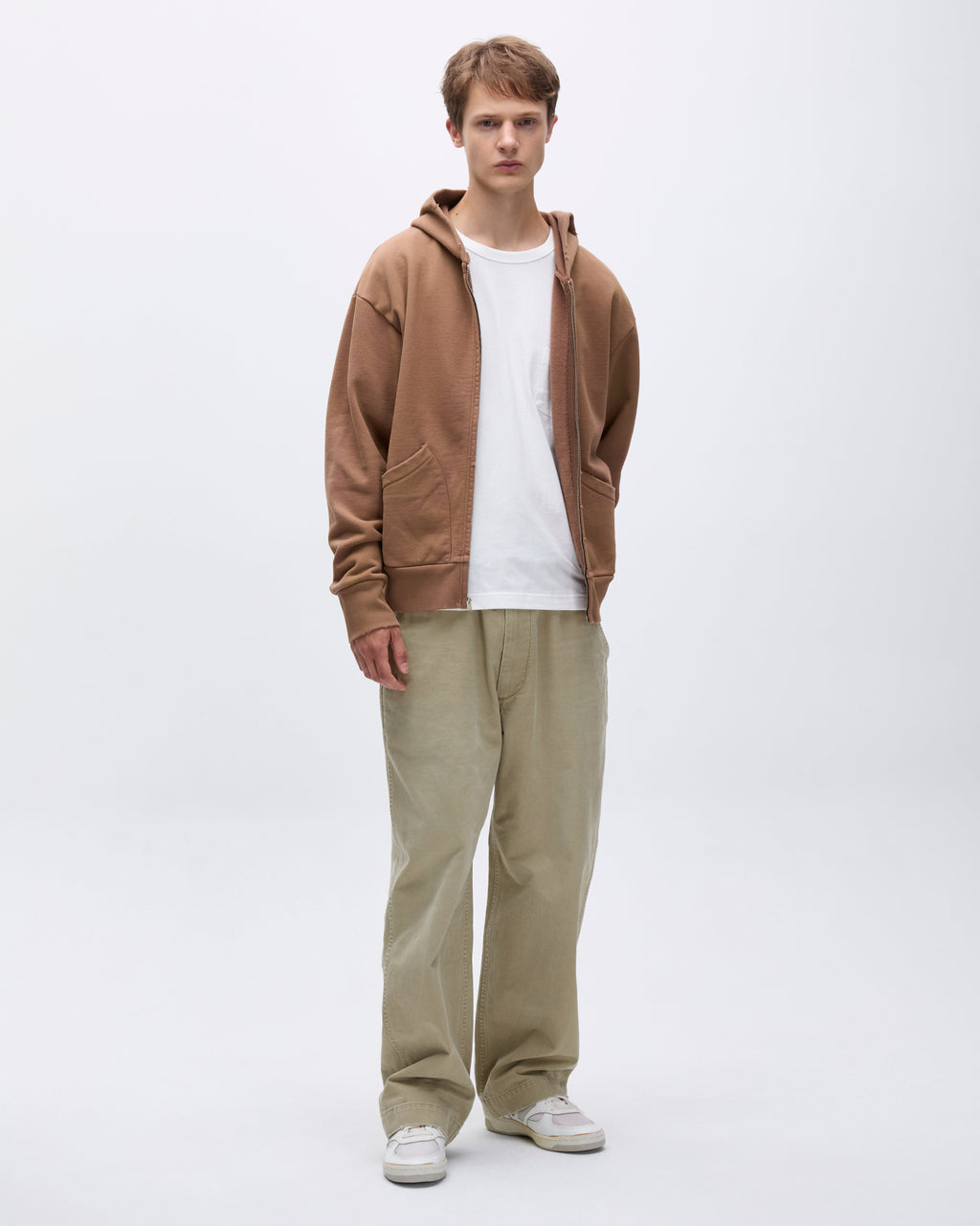 Khakis - Stained Full Zip Hoodie (Brick) product image 7 | TRAB K-Fashion Australia