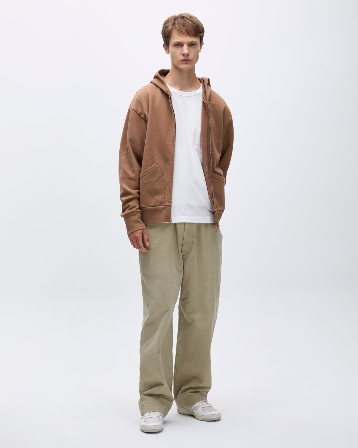 Khakis - Stained Full Zip Hoodie (Brick) product image 7 | TRAB K-Fashion Australia