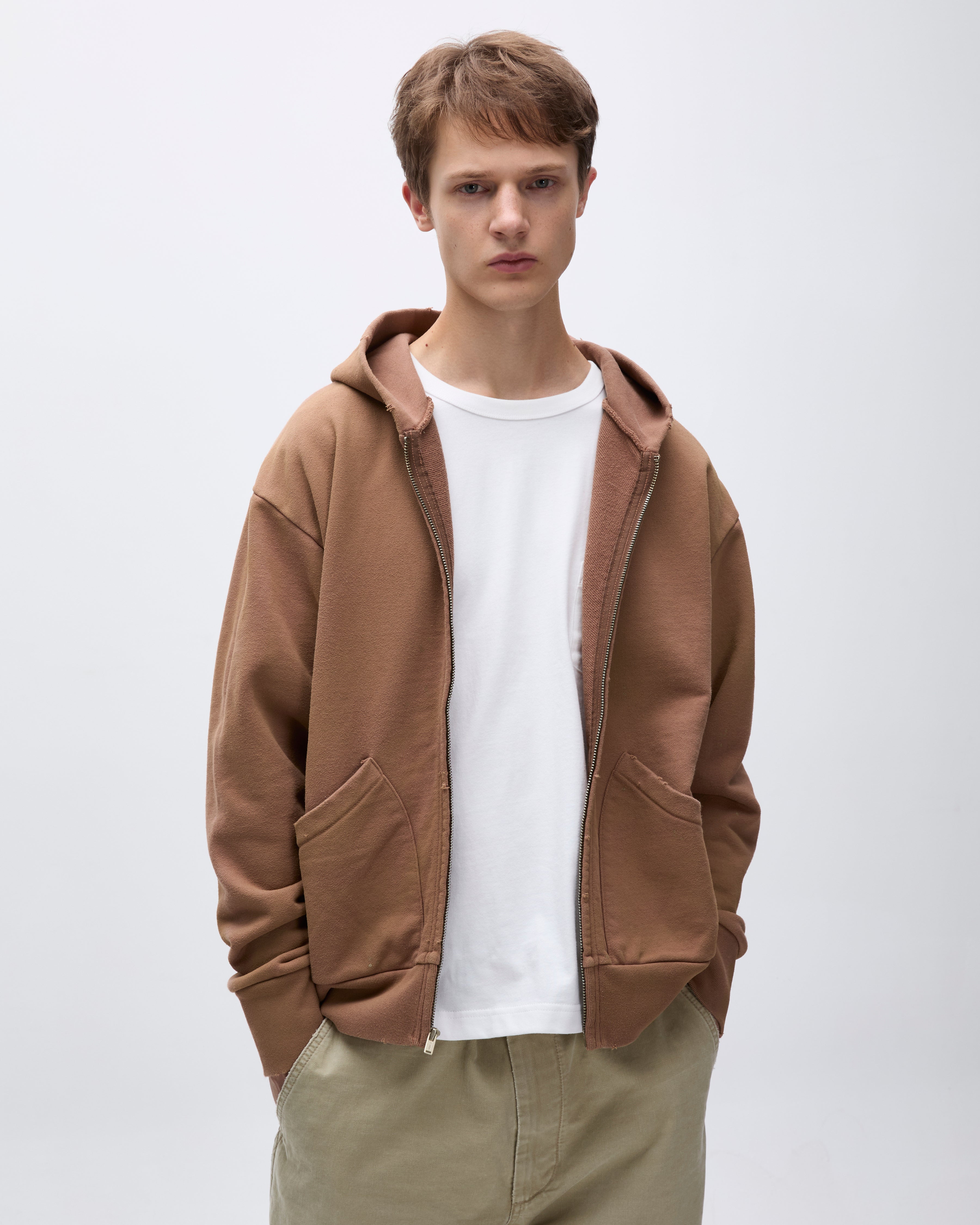 Khakis - Stained Full Zip Hoodie (Brick) product image 5 | TRAB K-Fashion Australia