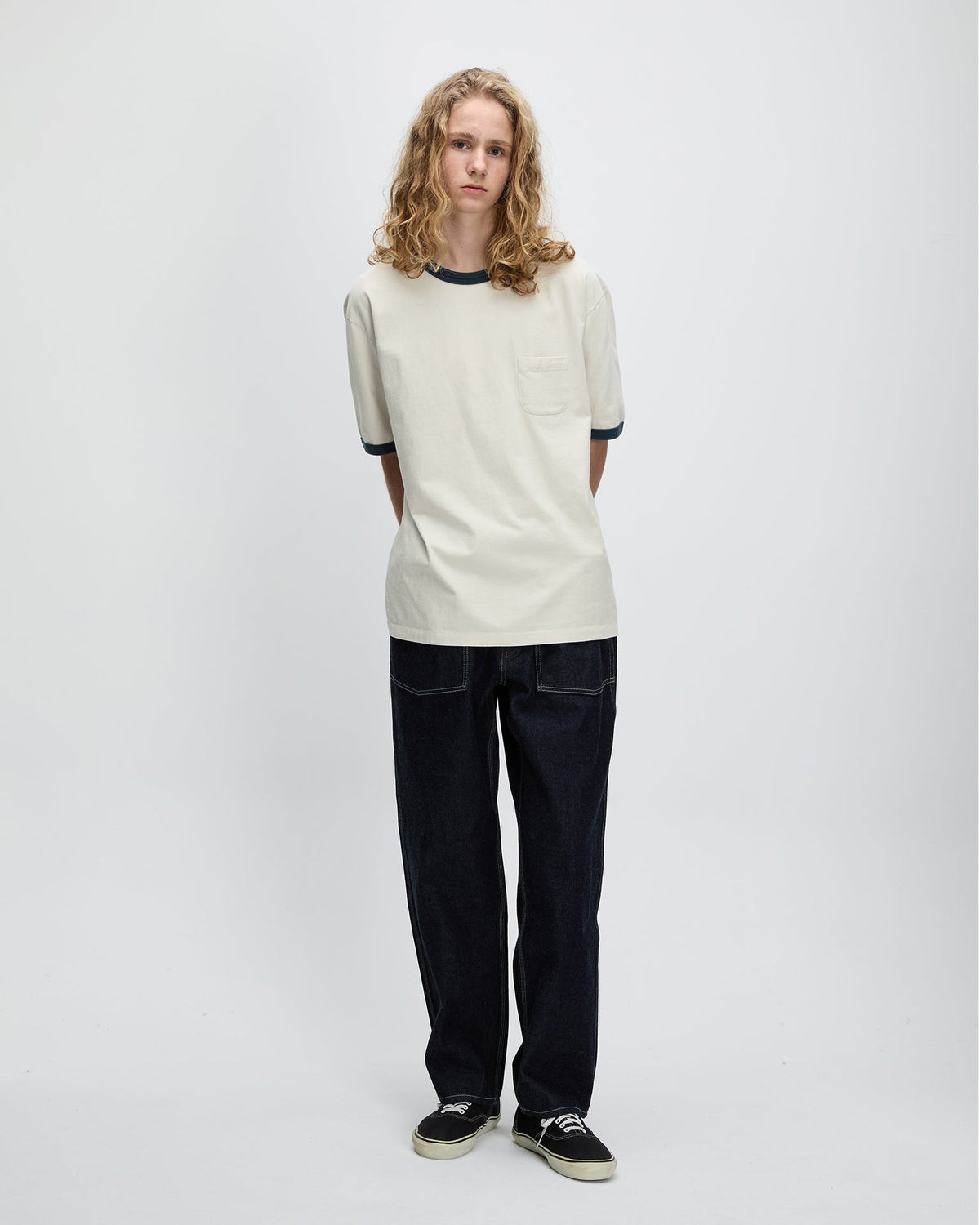 Khakis - Washed Ringer Tee (Navy) product image 4 | TRAB K-Fashion Australia