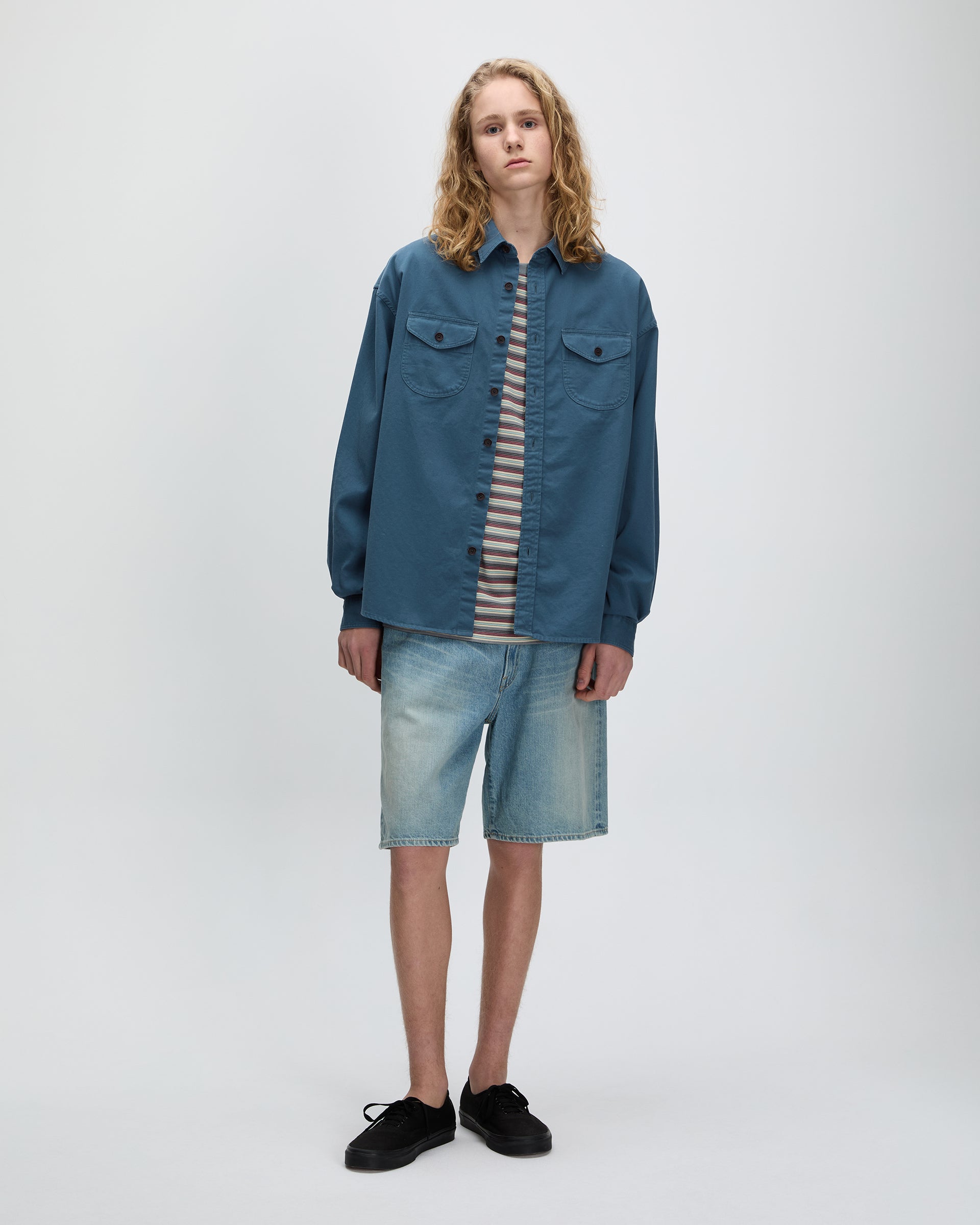 Khakis - Washed Scout Shirt (Slate Blue) product image 7 | TRAB K-Fashion Australia