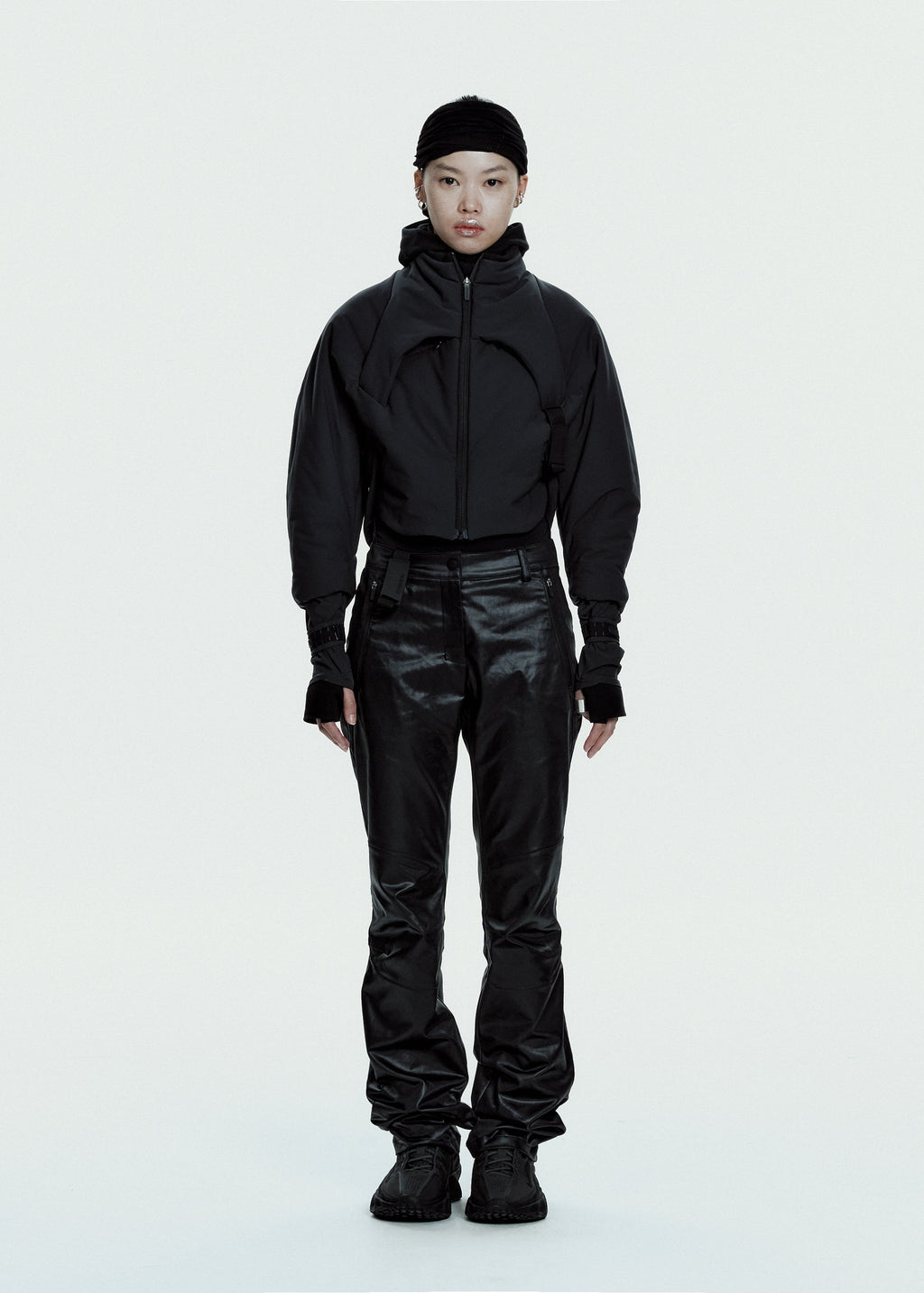 Hyein Seo - Padded Harness Jacket w/ Balaclava (Charcoal) product image 1 | TRAB K-Fashion Australia