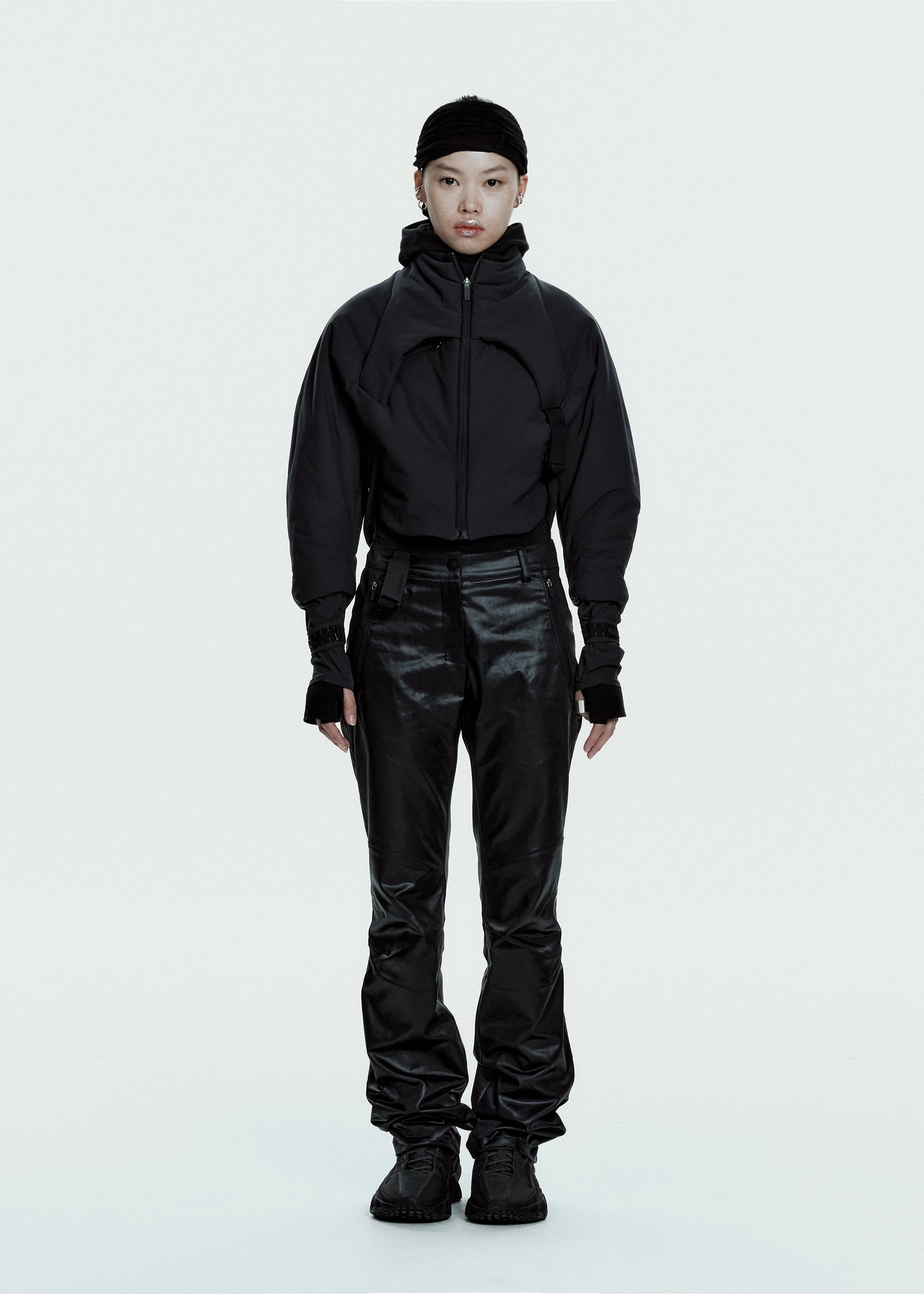 Hyein Seo - Padded Harness Jacket w/ Balaclava (Charcoal) product image 1 | TRAB K-Fashion Australia