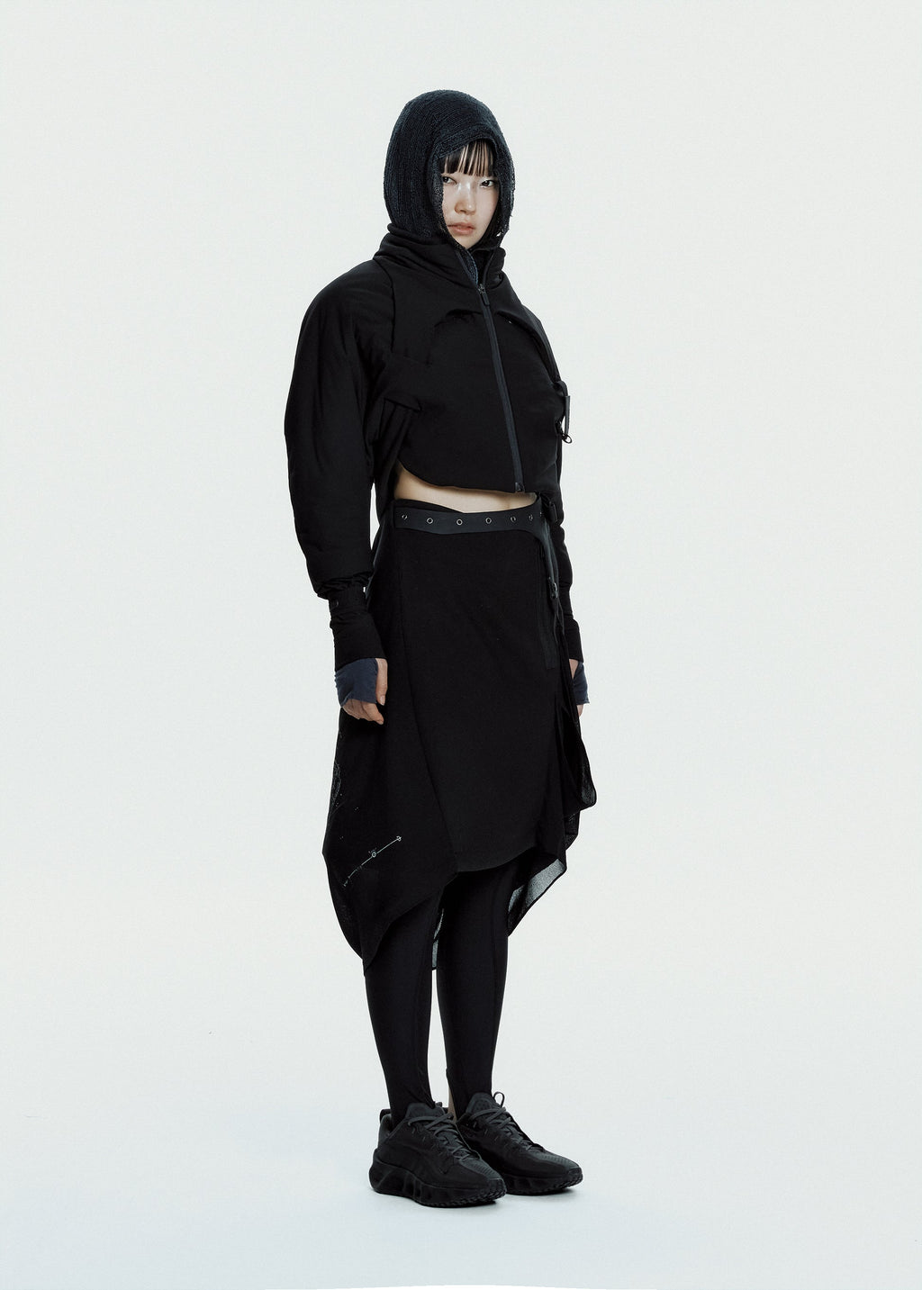 Hyein Seo - Padded Harness Jacket w/ Balaclava (Black) product image 4 | TRAB K-Fashion Australia