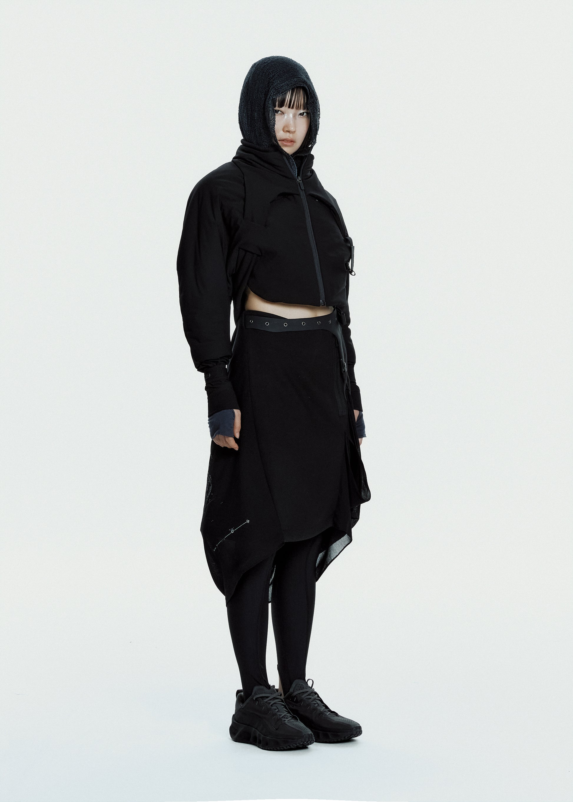 Hyein Seo - Padded Harness Jacket w/ Balaclava (Black) product image 4 | TRAB K-Fashion Australia