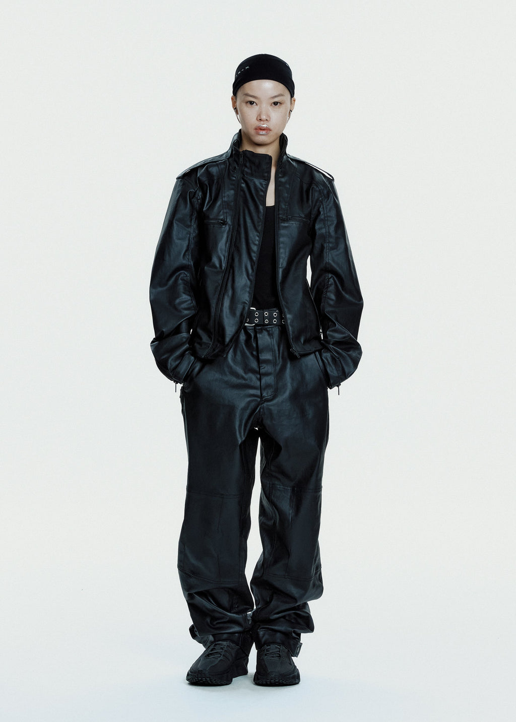 Hyein Seo - Coated Cotton Rider Jacket (Black) product image 2 | TRAB K-Fashion Australia